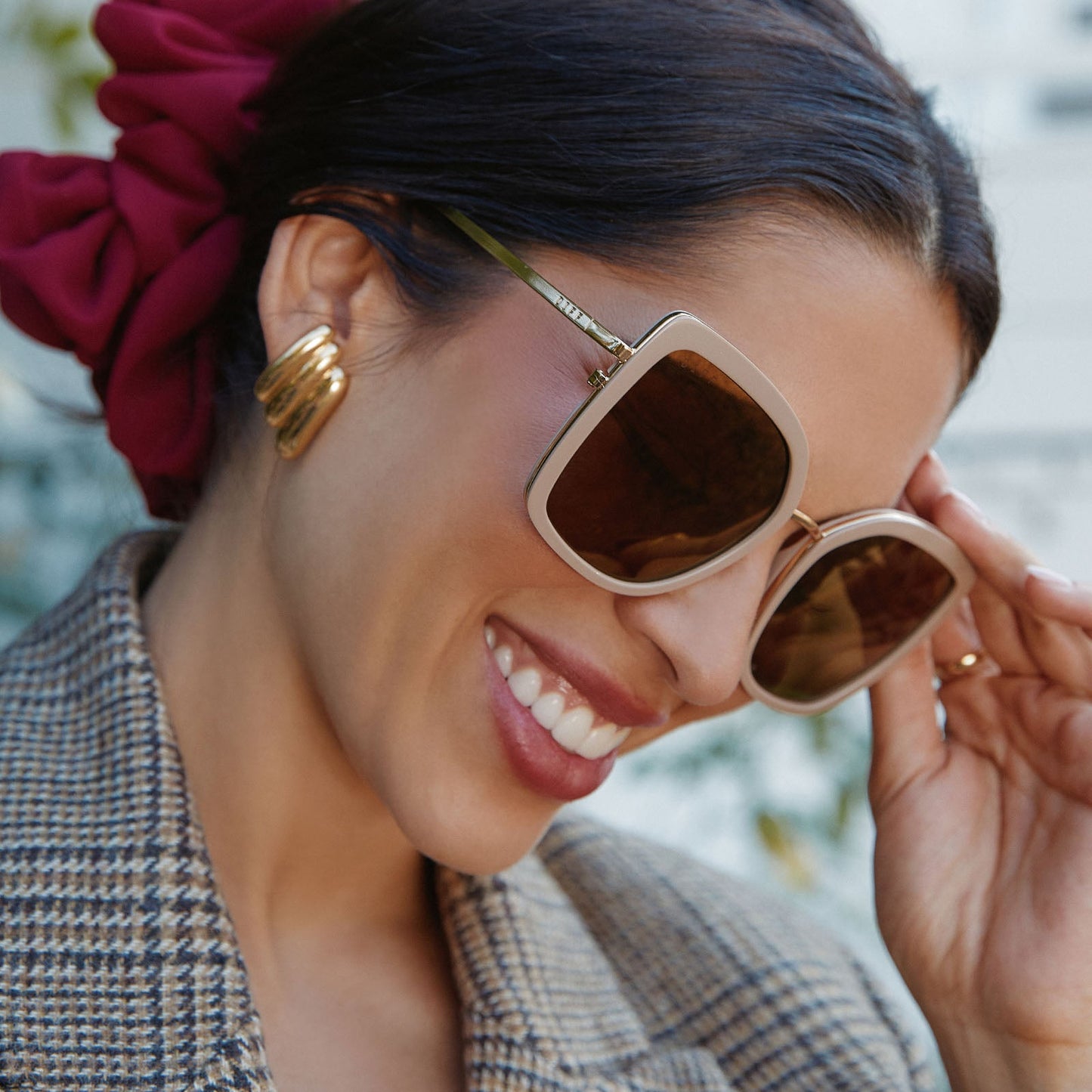 CLARISSE - ALMOND + BROWN GOLD FLASH + POLARIZED SUNGLASSES