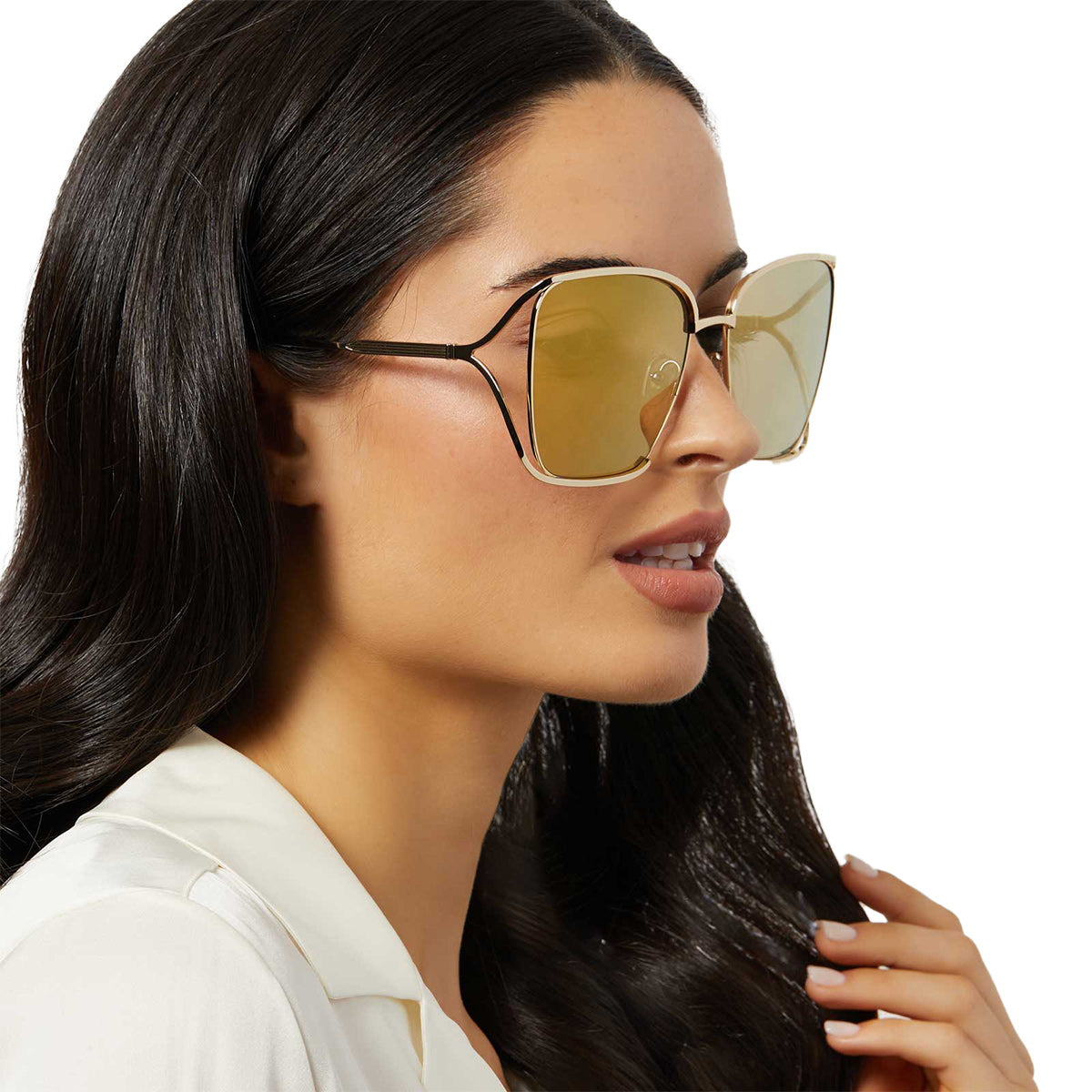 FRANCESCA - GOLD WITH CAFÉ OLE + GOLD FLASH POLARIZED SUNGLASSES