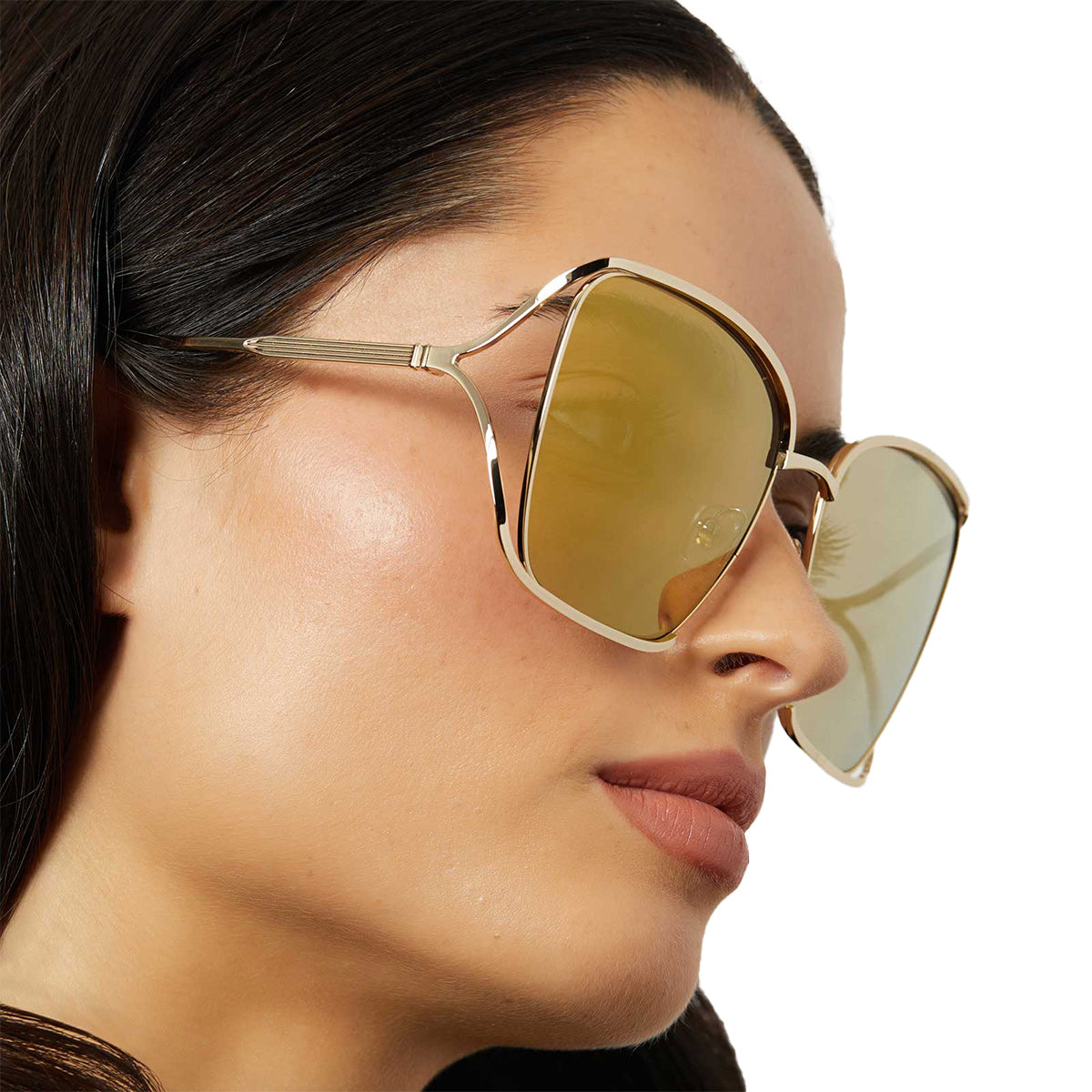 FRANCESCA - GOLD WITH CAFÉ OLE + GOLD FLASH POLARIZED SUNGLASSES