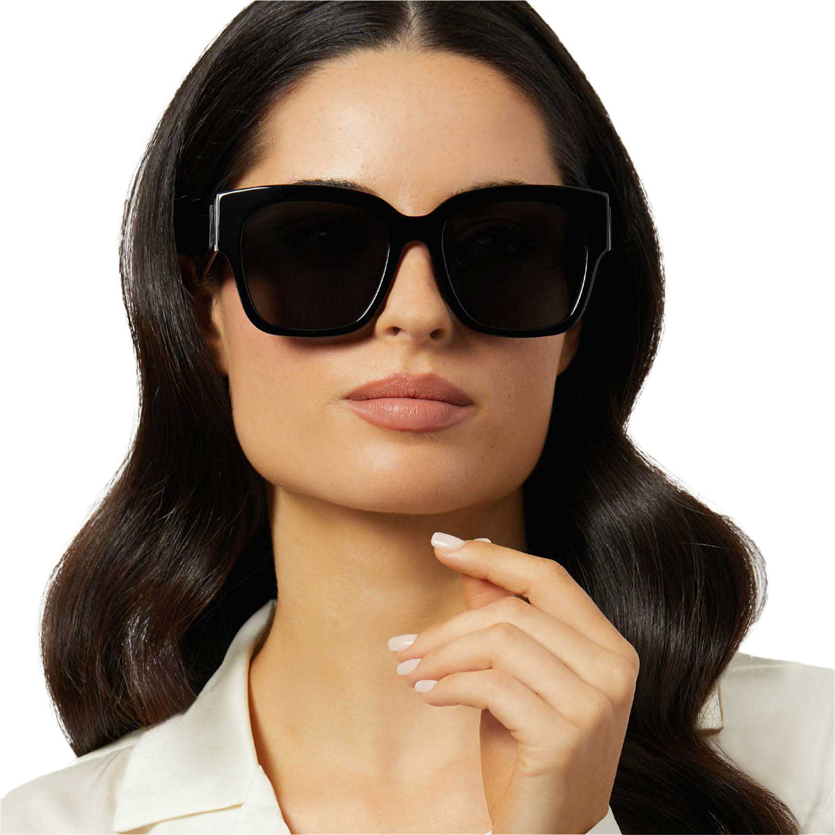 ISABELLA - BLACK + GREY POLARIZED SUNGLASSES