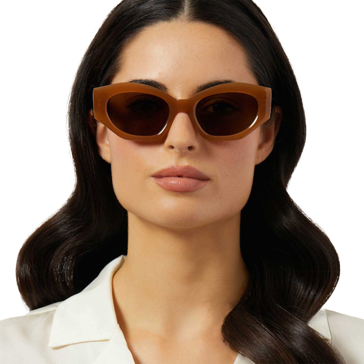 MARGOT - SALTED CARAMEL + BROWN + POLARIZED SUNGLASSES