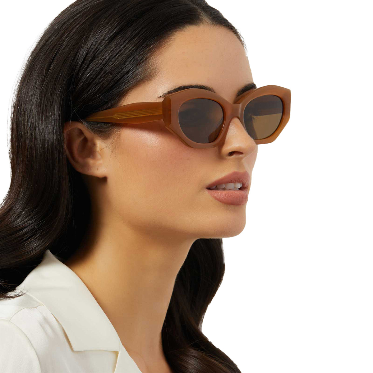 MARGOT - SALTED CARAMEL + BROWN + POLARIZED SUNGLASSES