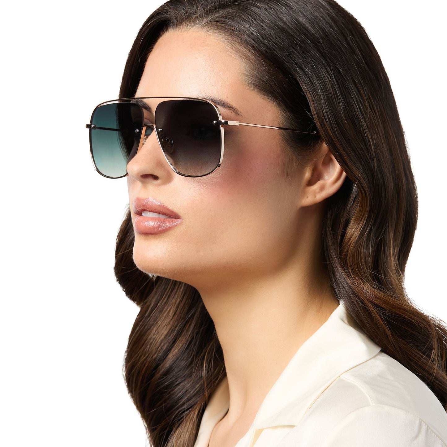 CYNTHIA - GOLD W RICH TORTOISE TEMPLE TIPS + G15 GRADIENT + POLARIZED SUNGLASSES