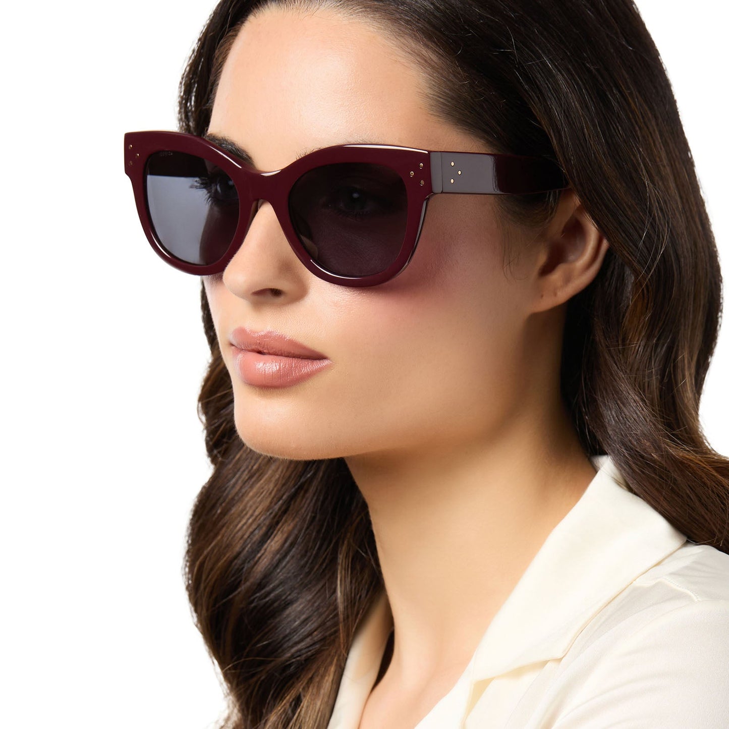 EVA - BORDEAUX + GREY + POLARIZED SUNGLASSES