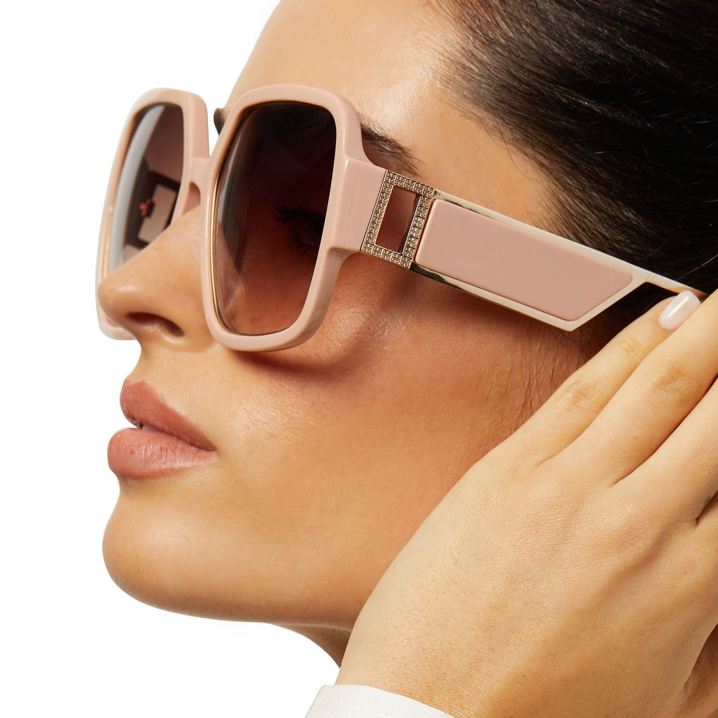 TINA II - NUDE + BROWN GRADIENT + POLARIZED SUNGLASSES