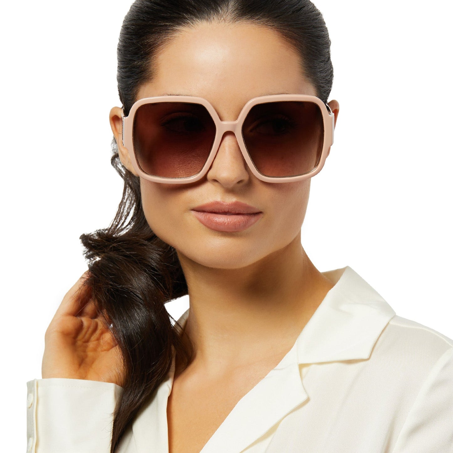 TINA II - NUDE + BROWN GRADIENT + POLARIZED SUNGLASSES