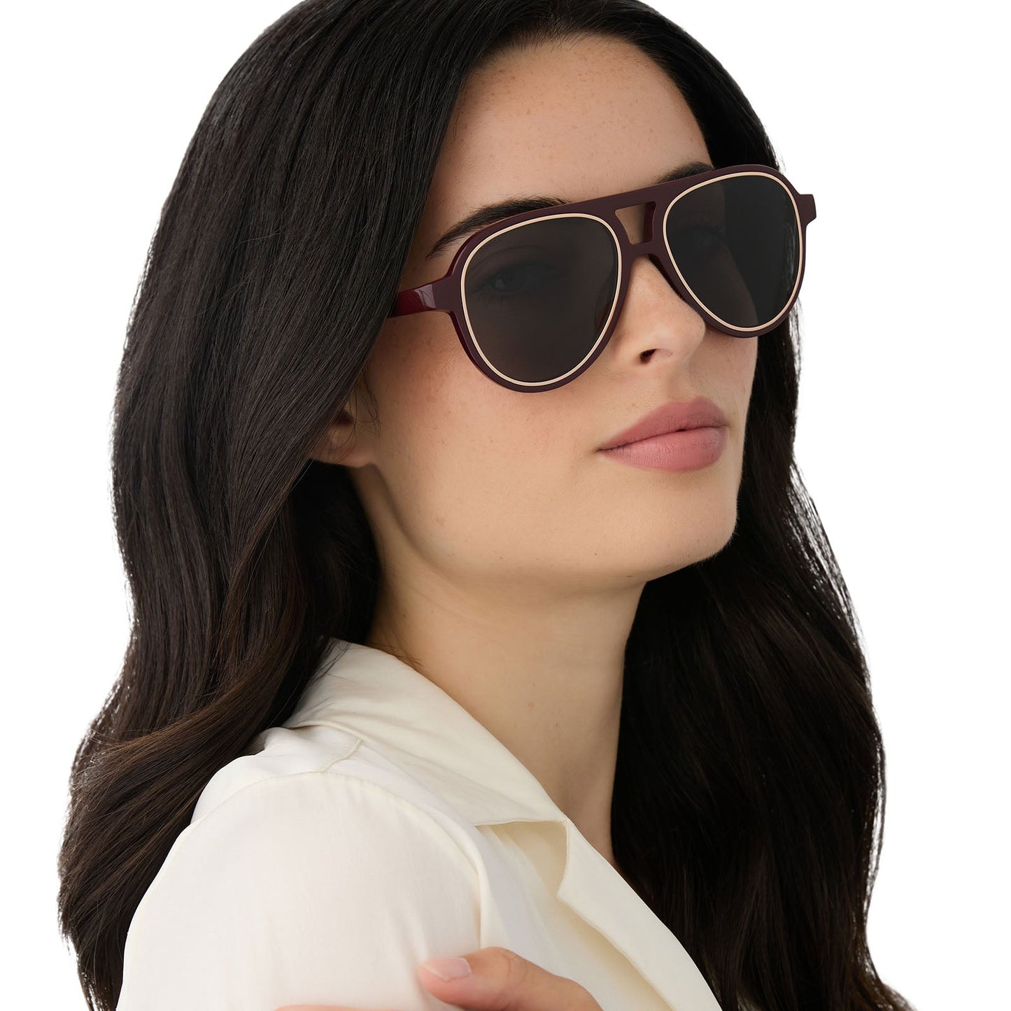 PIA - BORDEAUX + GREY + POLARIZED SUNGLASSES