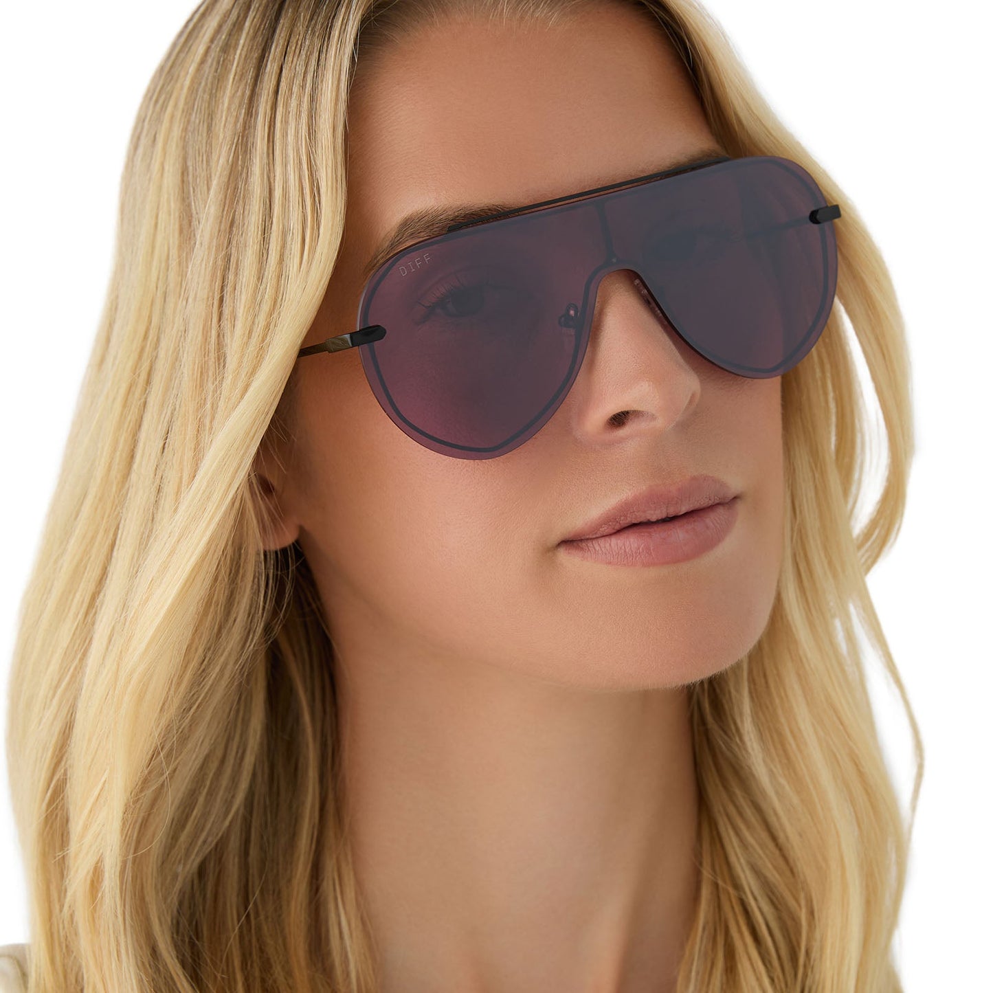 IMANI - BLACK + AUBERGINE W SILVER FLASH SUNGLASSES