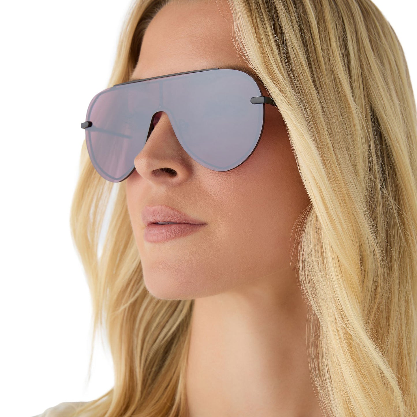 IMANI - BLACK + AUBERGINE W SILVER FLASH SUNGLASSES