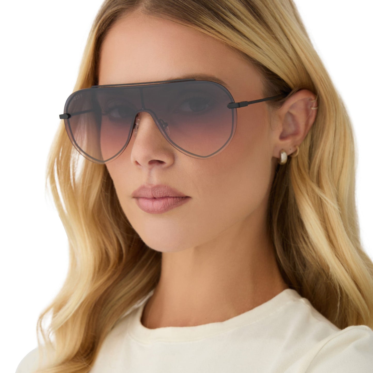 IMANI - BRUSHED BLACK + TWILIGHT GRADIENT SUNGLASSES