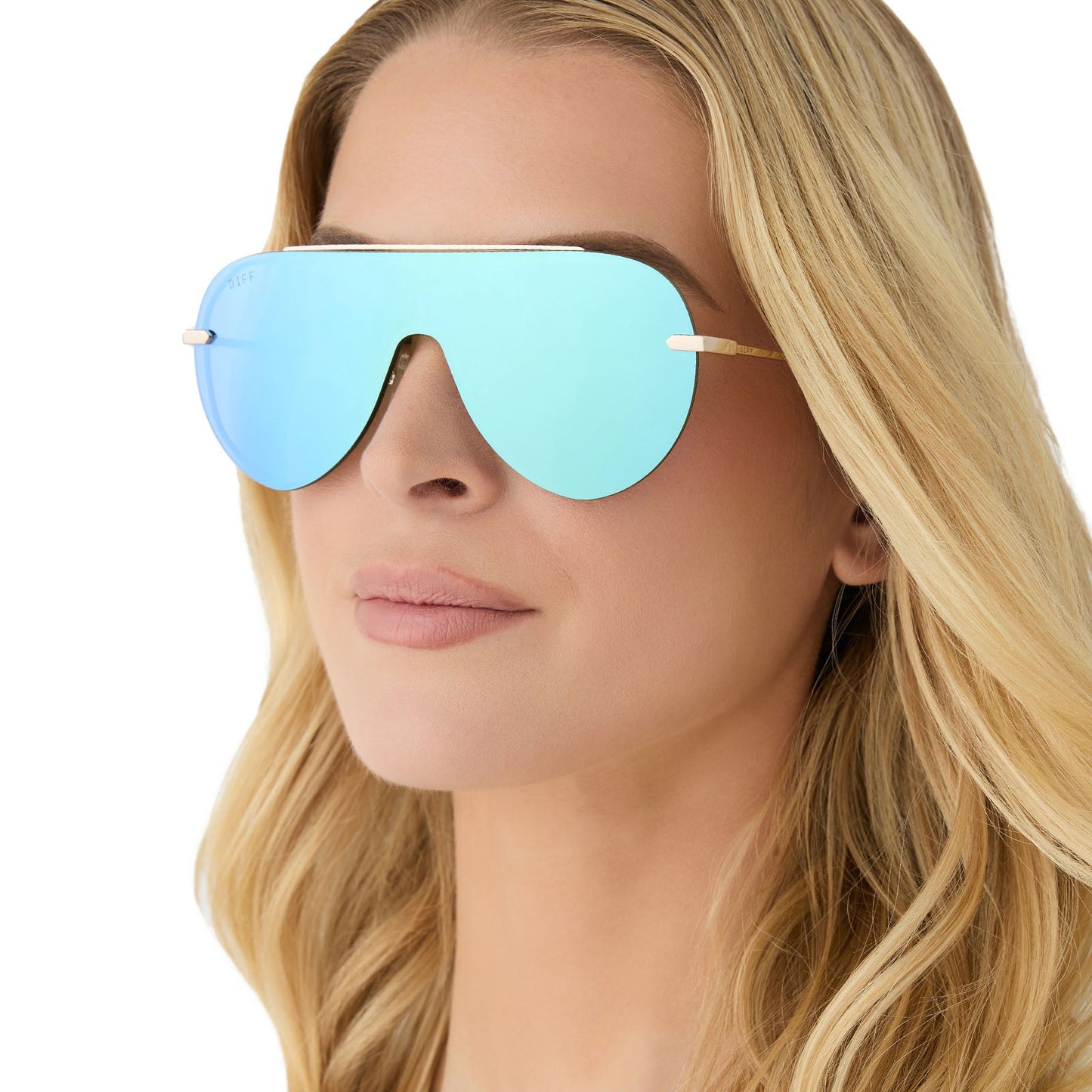 IMANI - GOLD + AQUATIC AWE MIRROR SUNGLASSES