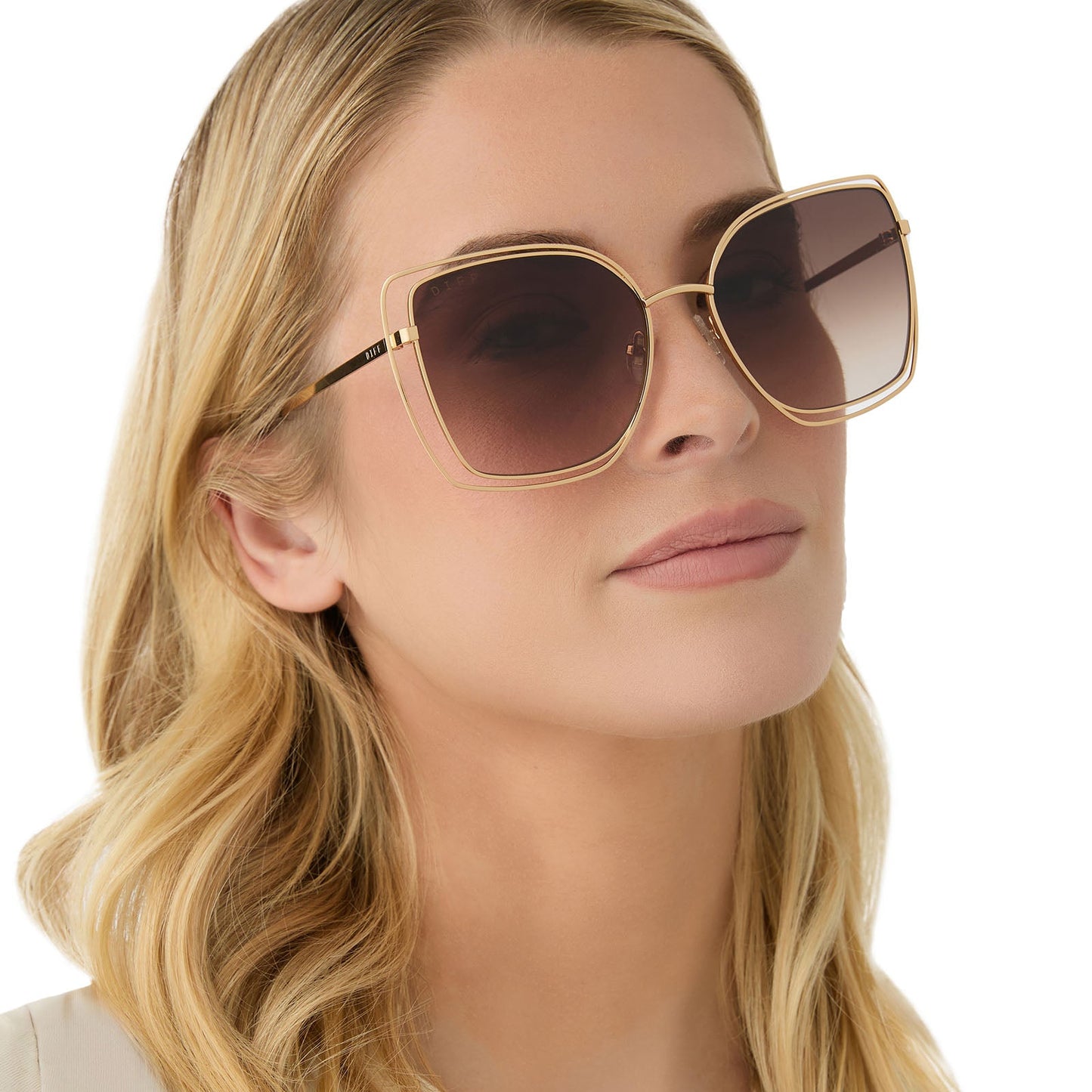 JACQUELINE - GOLD + BROWN GRADIENT SUNGLASSES