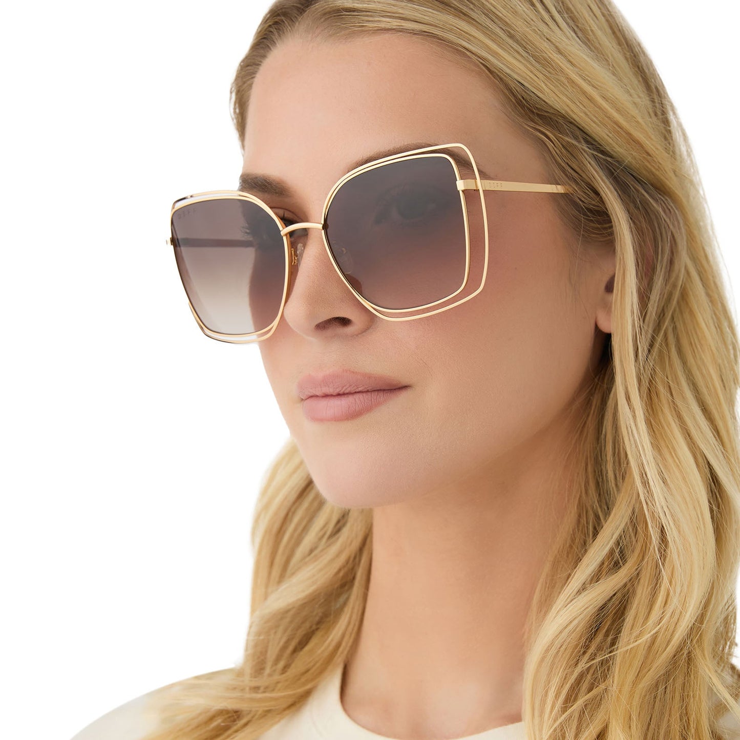 JACQUELINE - GOLD + BROWN GRADIENT SUNGLASSES