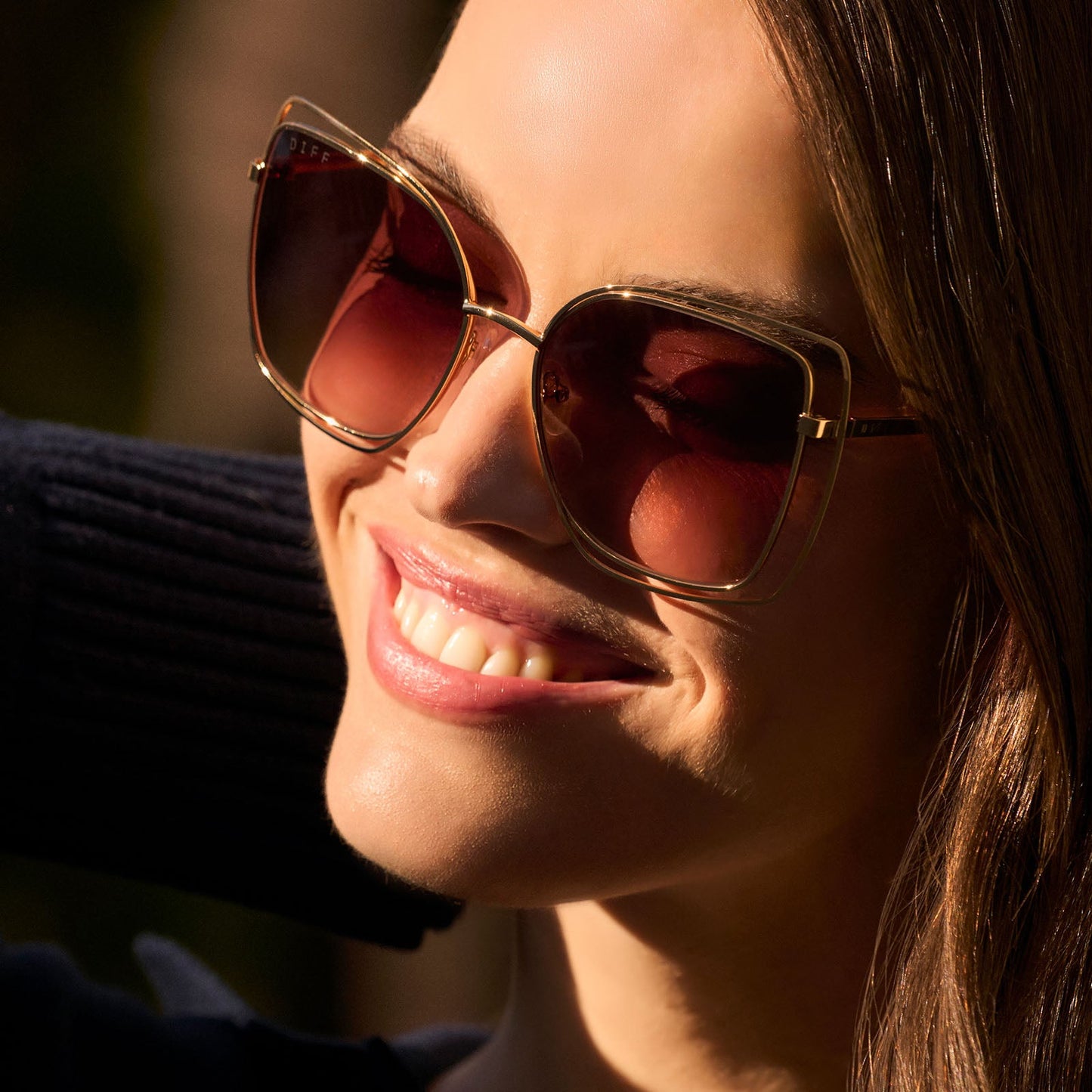 JACQUELINE - GOLD + BROWN GRADIENT SUNGLASSES