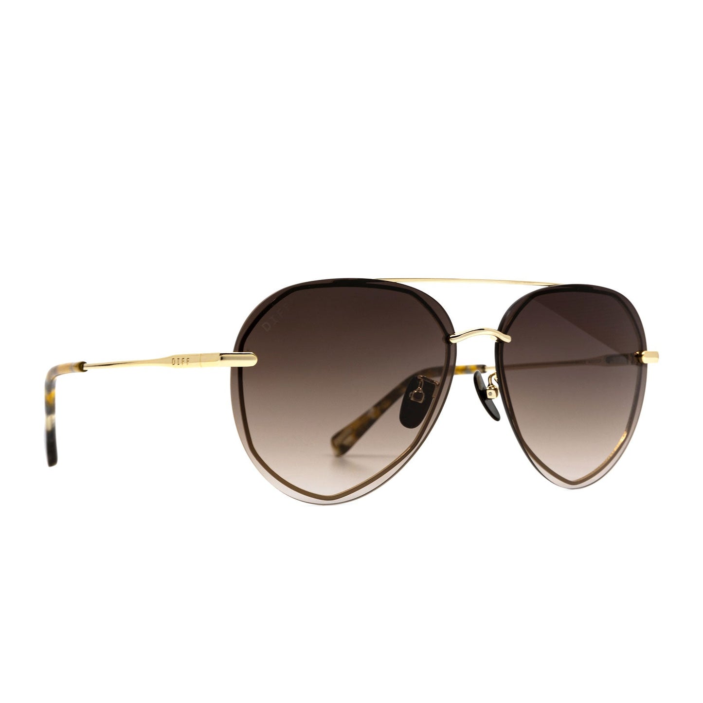 LENOX - GOLD + SEA TORTOISE TIPS + BROWN GRADIENT SUNGLASSES