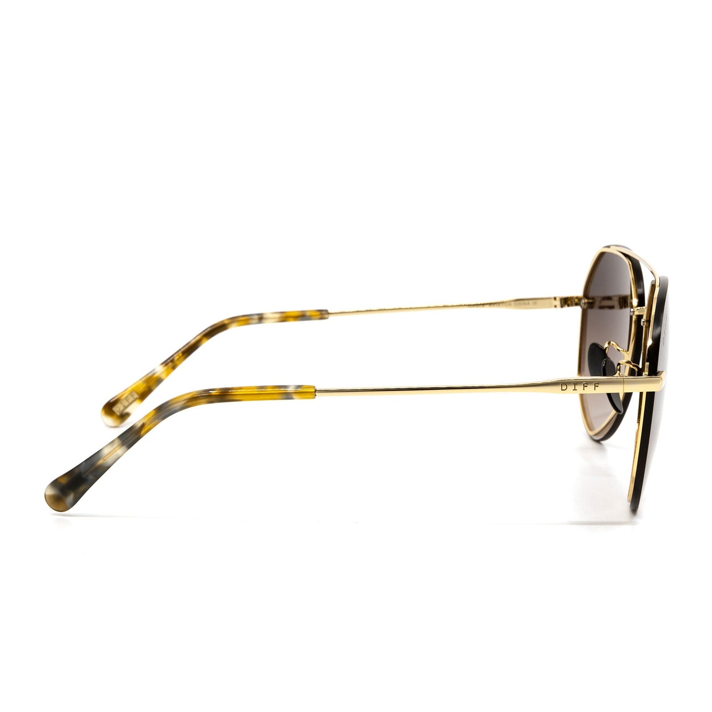 LENOX - GOLD + SEA TORTOISE TIPS + BROWN GRADIENT SUNGLASSES