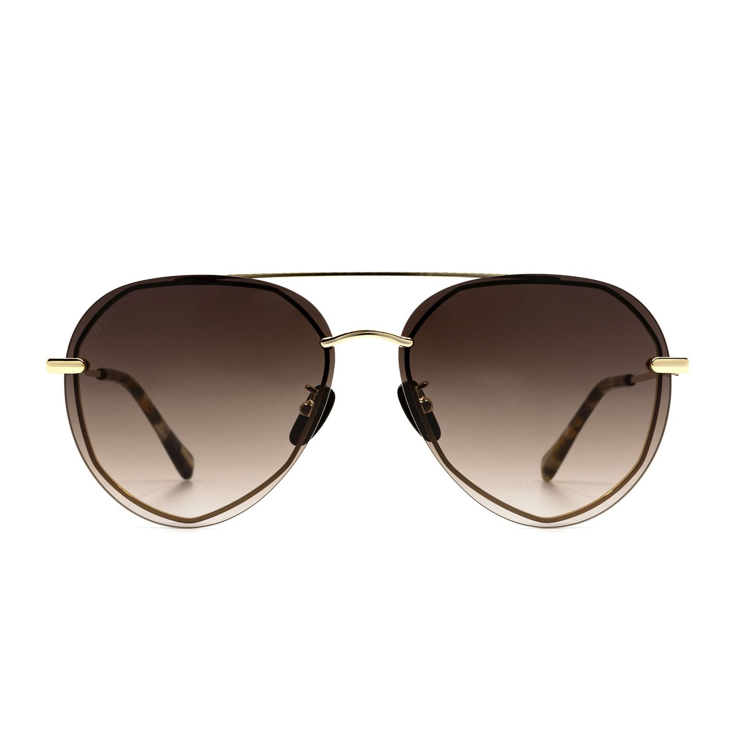 LENOX - GOLD + SEA TORTOISE TIPS + BROWN GRADIENT SUNGLASSES