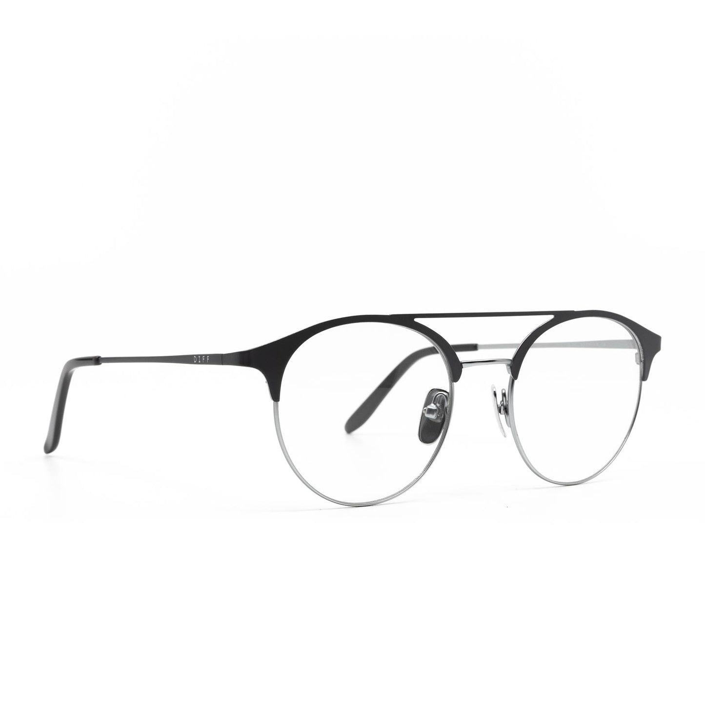 LEXI - SILVER + MATTE DARK GREY +CLEAR GLASSES