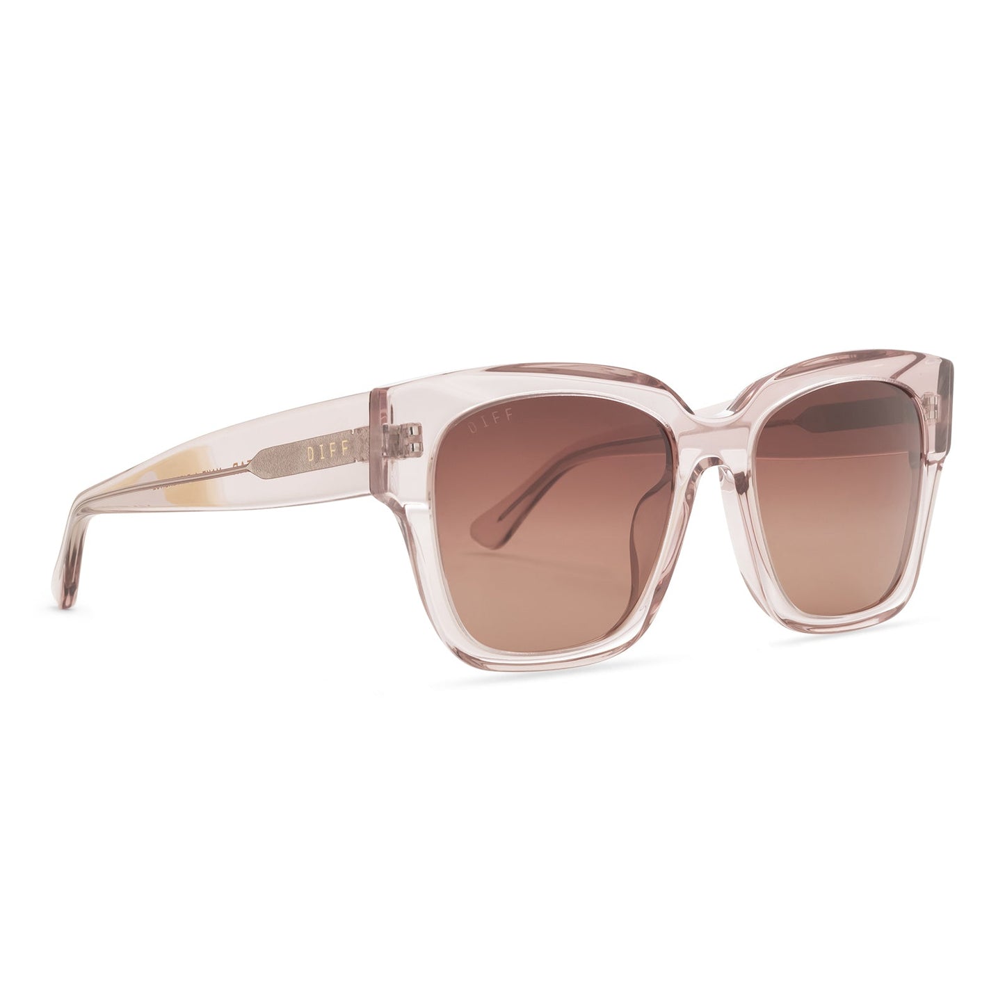 BELLA II - LIGHT PINK CRYSTAL + BROWN GRADIENT SUNGLASSES