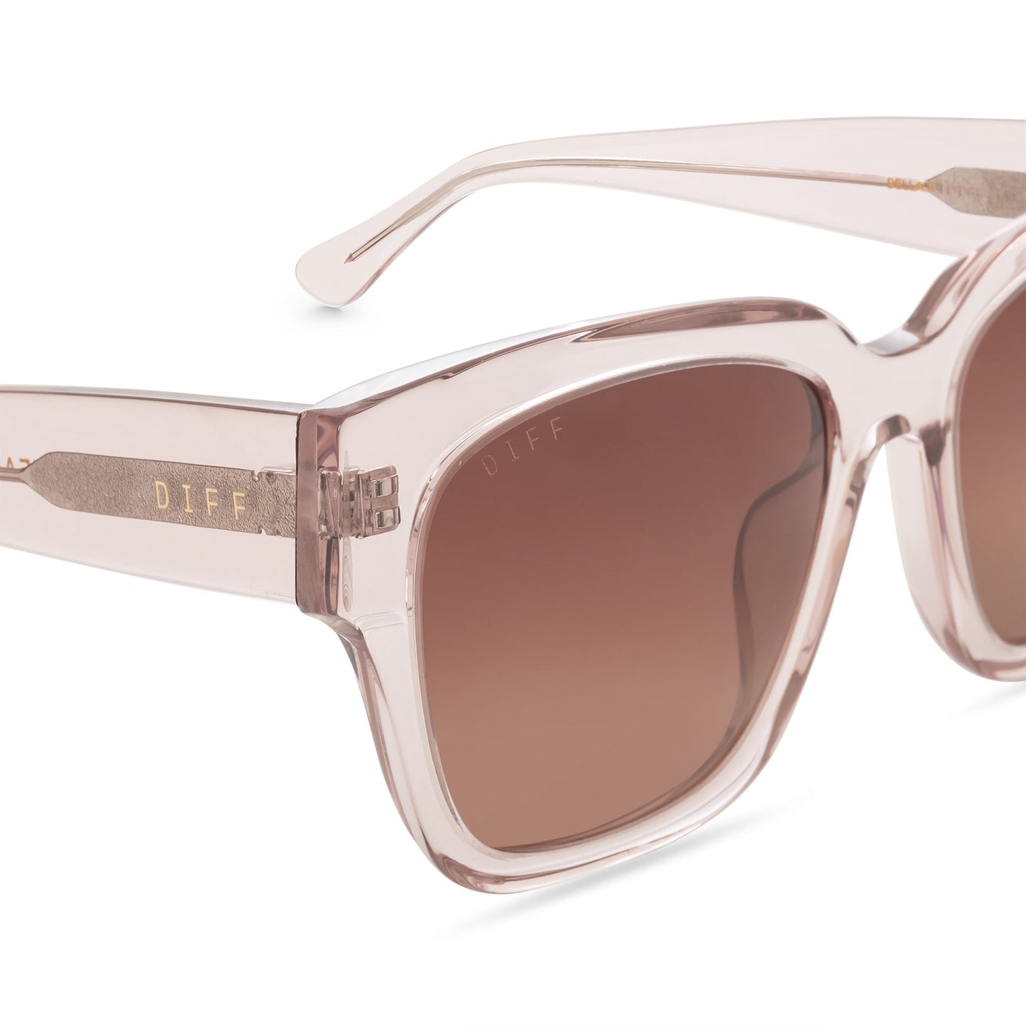 BELLA II - LIGHT PINK CRYSTAL + BROWN GRADIENT SUNGLASSES