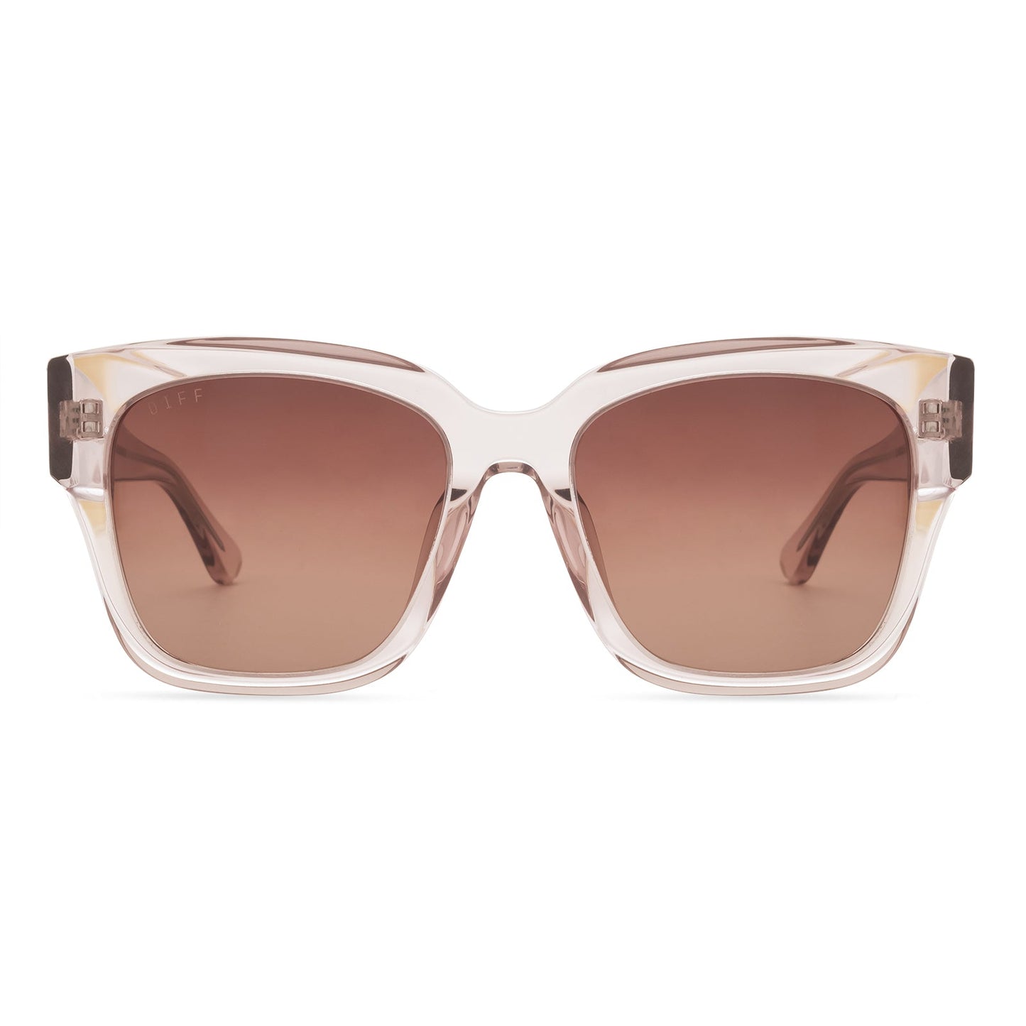 BELLA II - LIGHT PINK CRYSTAL + BROWN GRADIENT SUNGLASSES