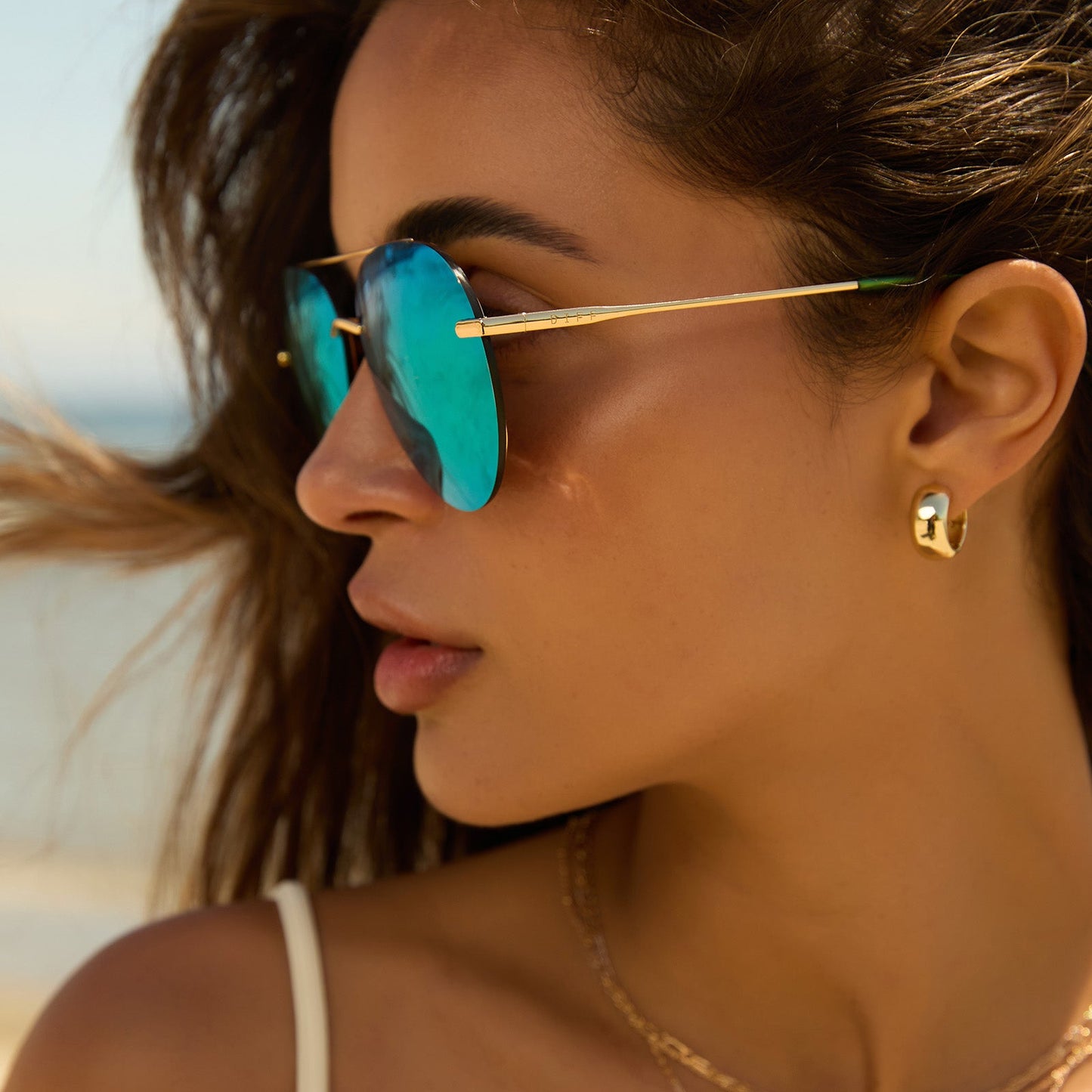 LENOX - GOLD + GREEN MIRROR SUNGLASSES