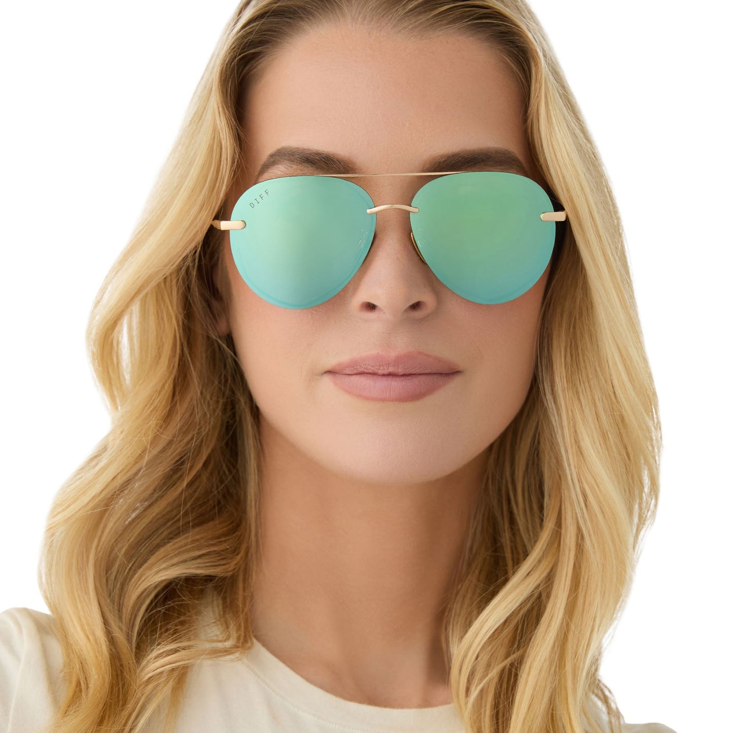 LENOX XS - GOLD + AQUATIC AWE MIRROR SUNGLASSES