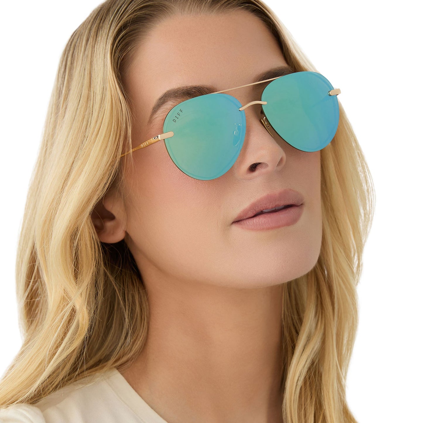 LENOX XS - GOLD + AQUATIC AWE MIRROR SUNGLASSES