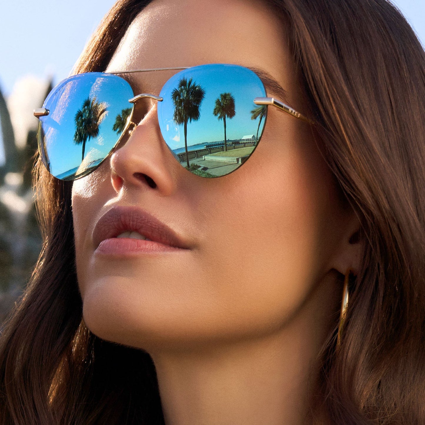 LENOX - GOLD + AQUATIC AWE MIRROR SUNGLASSES