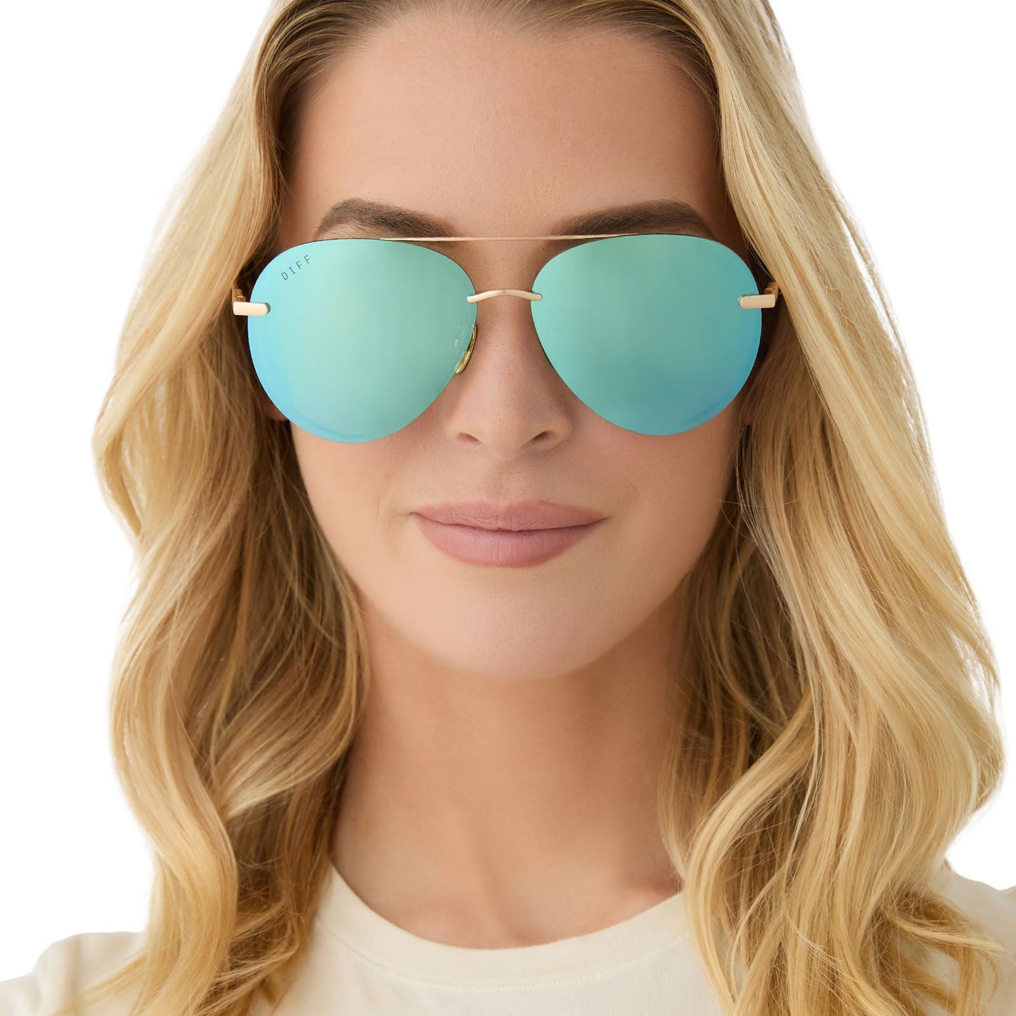 LENOX - GOLD + AQUATIC AWE MIRROR SUNGLASSES