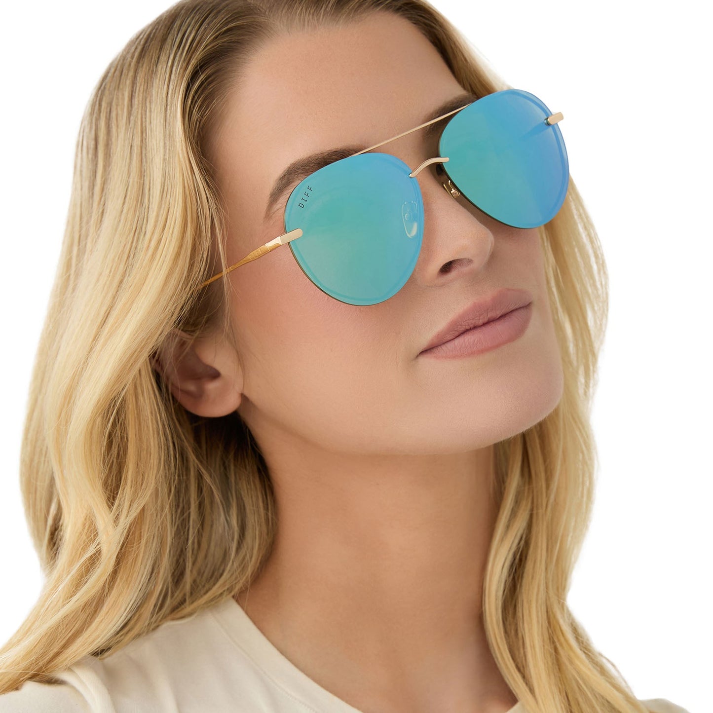 LENOX - GOLD + AQUATIC AWE MIRROR SUNGLASSES