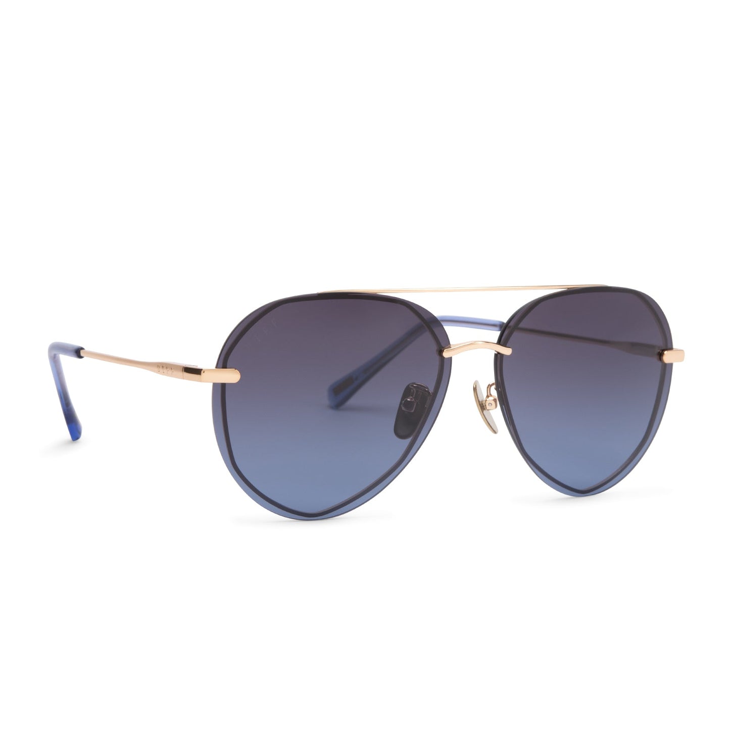 LENOX - GOLD + BLUE GRADIENT + POLARIZED SUNGLASSES