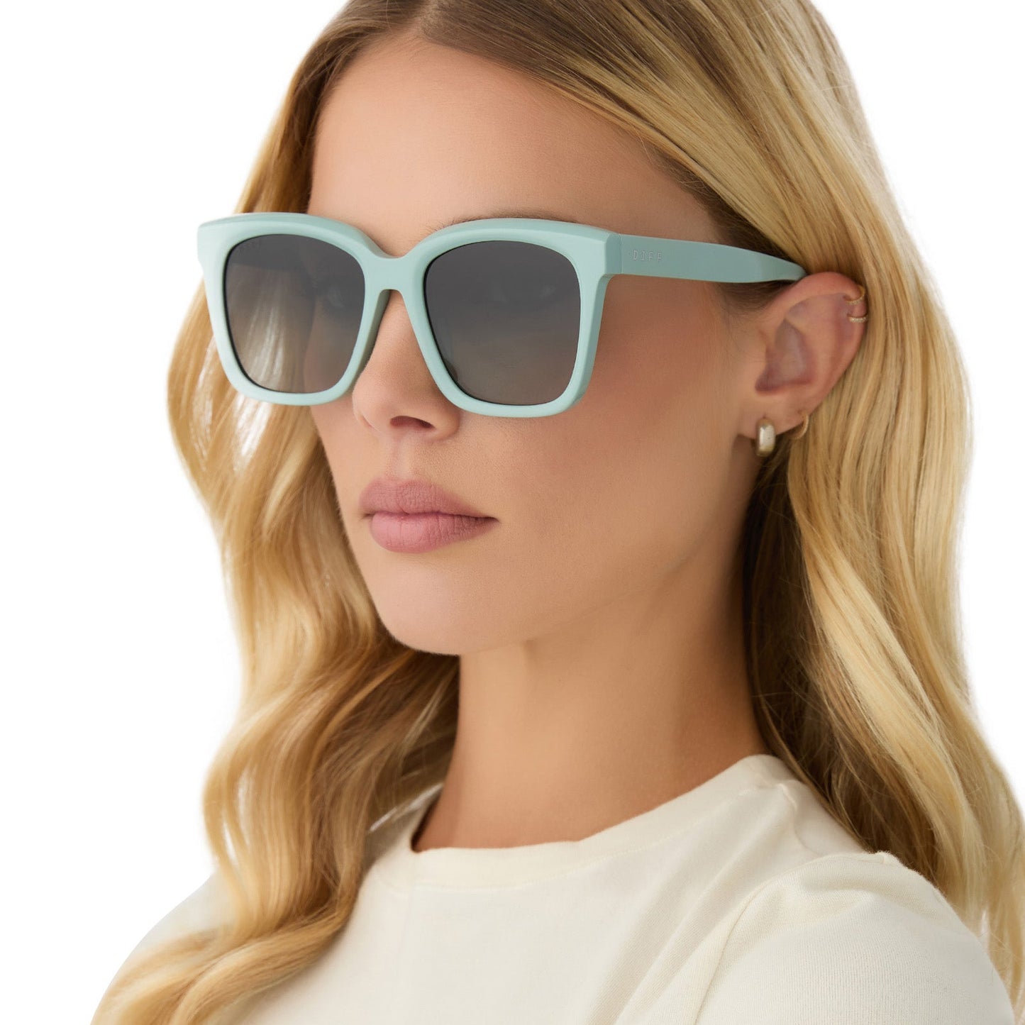 MEREDITH - STEEL TEAL + GREY GRADIENT + POLARIZED SUNGLASSES