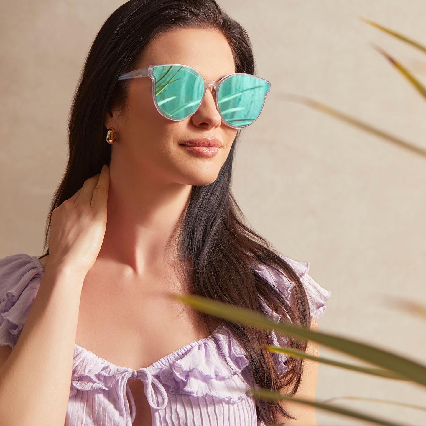 GEMMA - OPALESCENT TURQUOISE + TURQUOISE ICE MIRROR SUNGLASSES