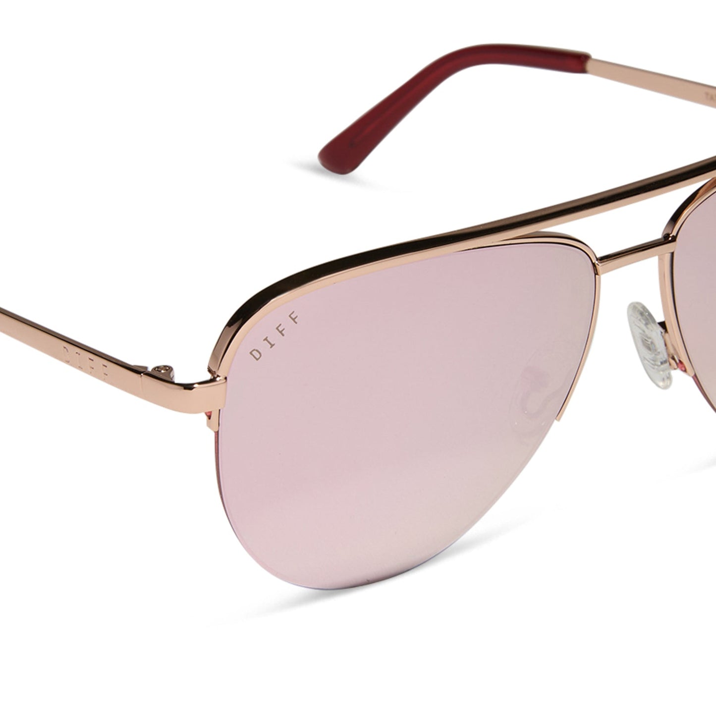 TATE - ROSE GOLD + CHERRY BLOSSOM MIRROR SUNGLASSES