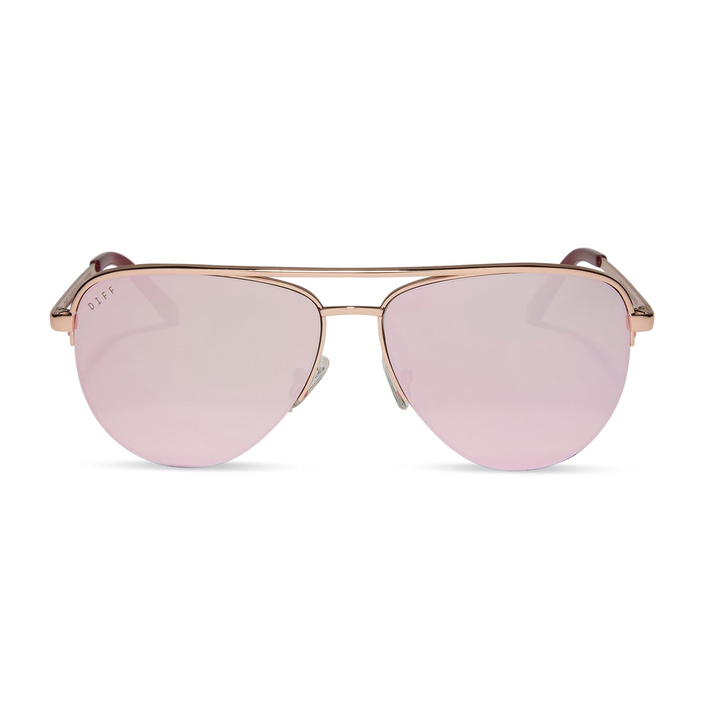 TATE - ROSE GOLD + CHERRY BLOSSOM MIRROR SUNGLASSES