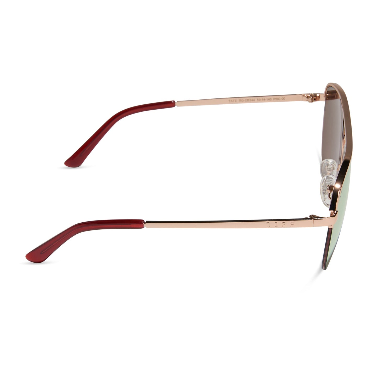 TATE - ROSE GOLD + CHERRY BLOSSOM MIRROR SUNGLASSES