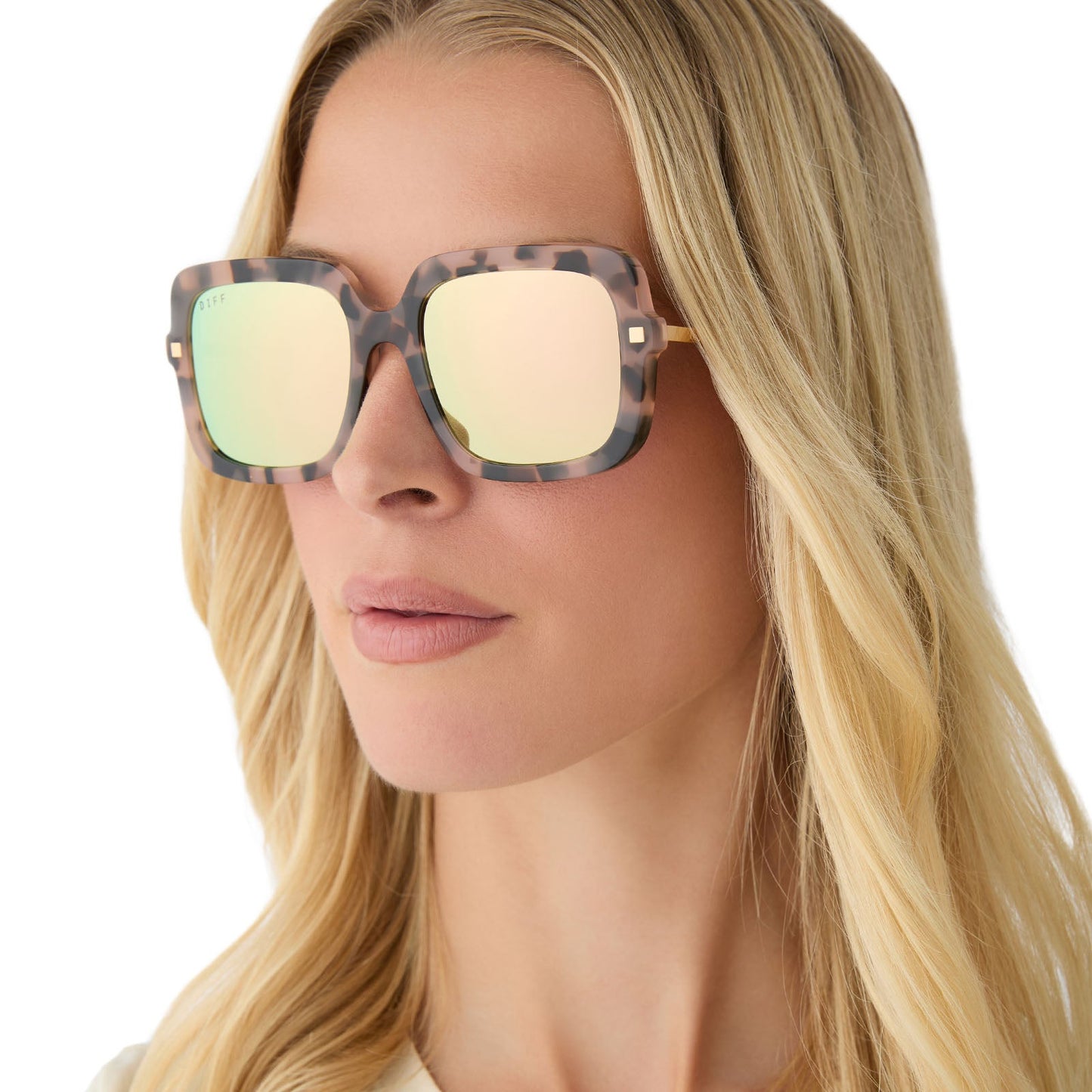 SANDRA - HIMALAYAN TORTOISE + TAUPE MIRROR SUNGLASSES