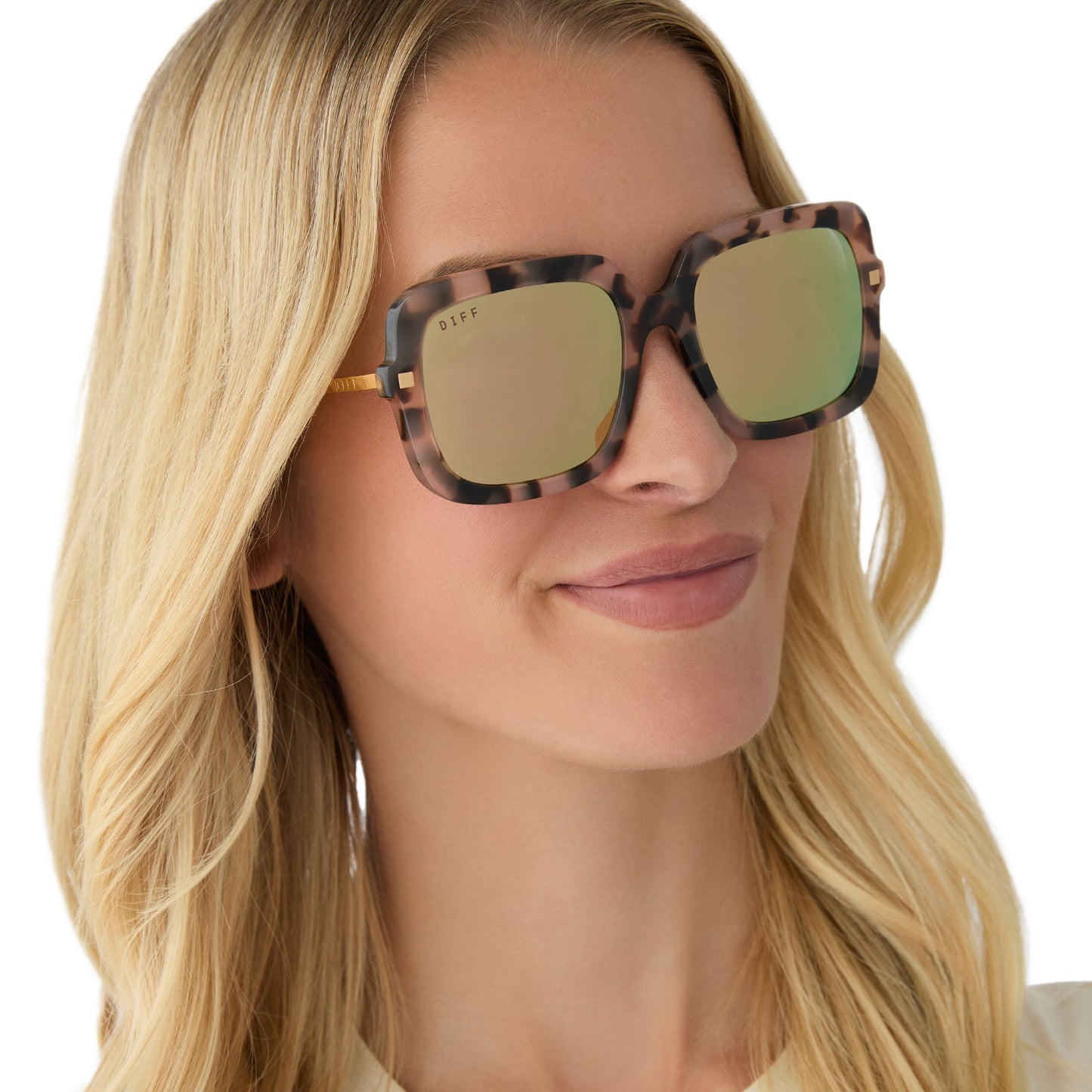 SANDRA - HIMALAYAN TORTOISE + TAUPE MIRROR SUNGLASSES