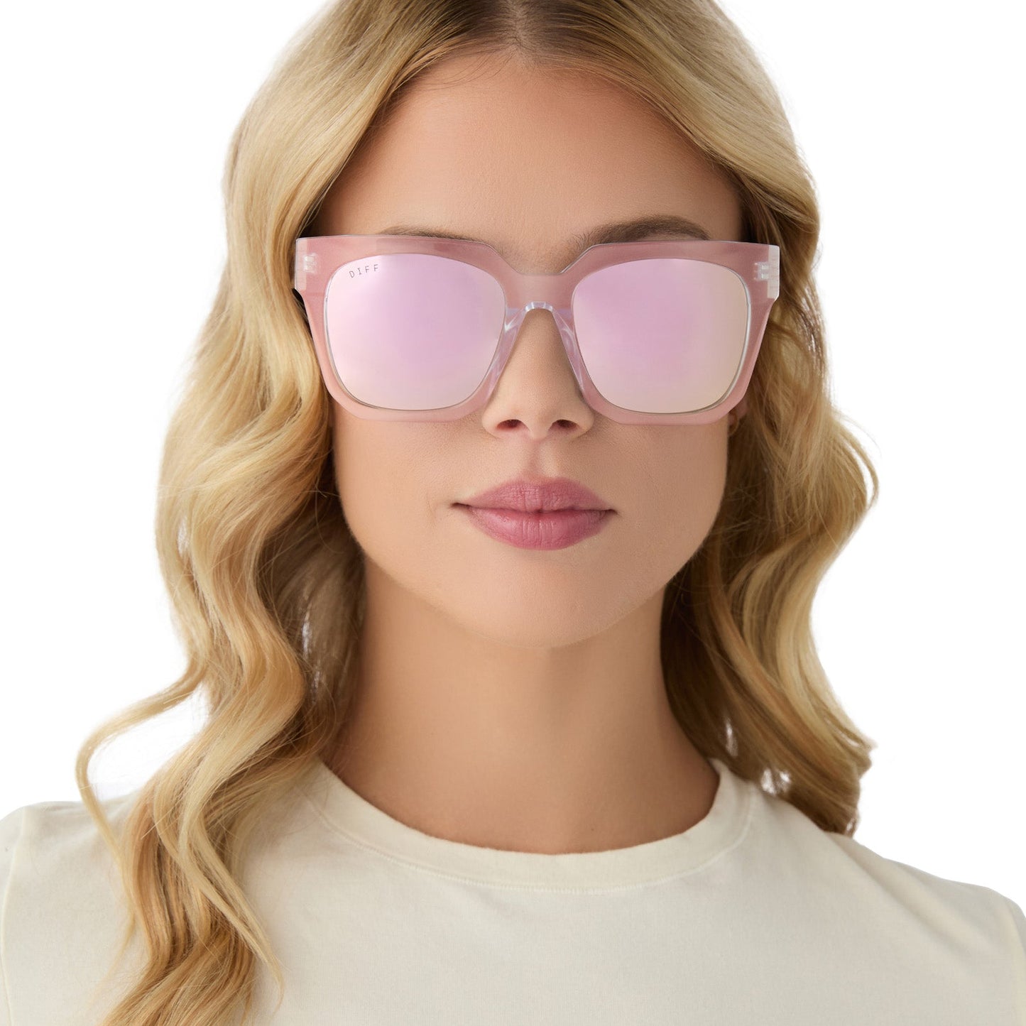 ARIANA II - OPALESCENT PINK + CHERRY BLOSSOM MIRROR SUNGLASSES