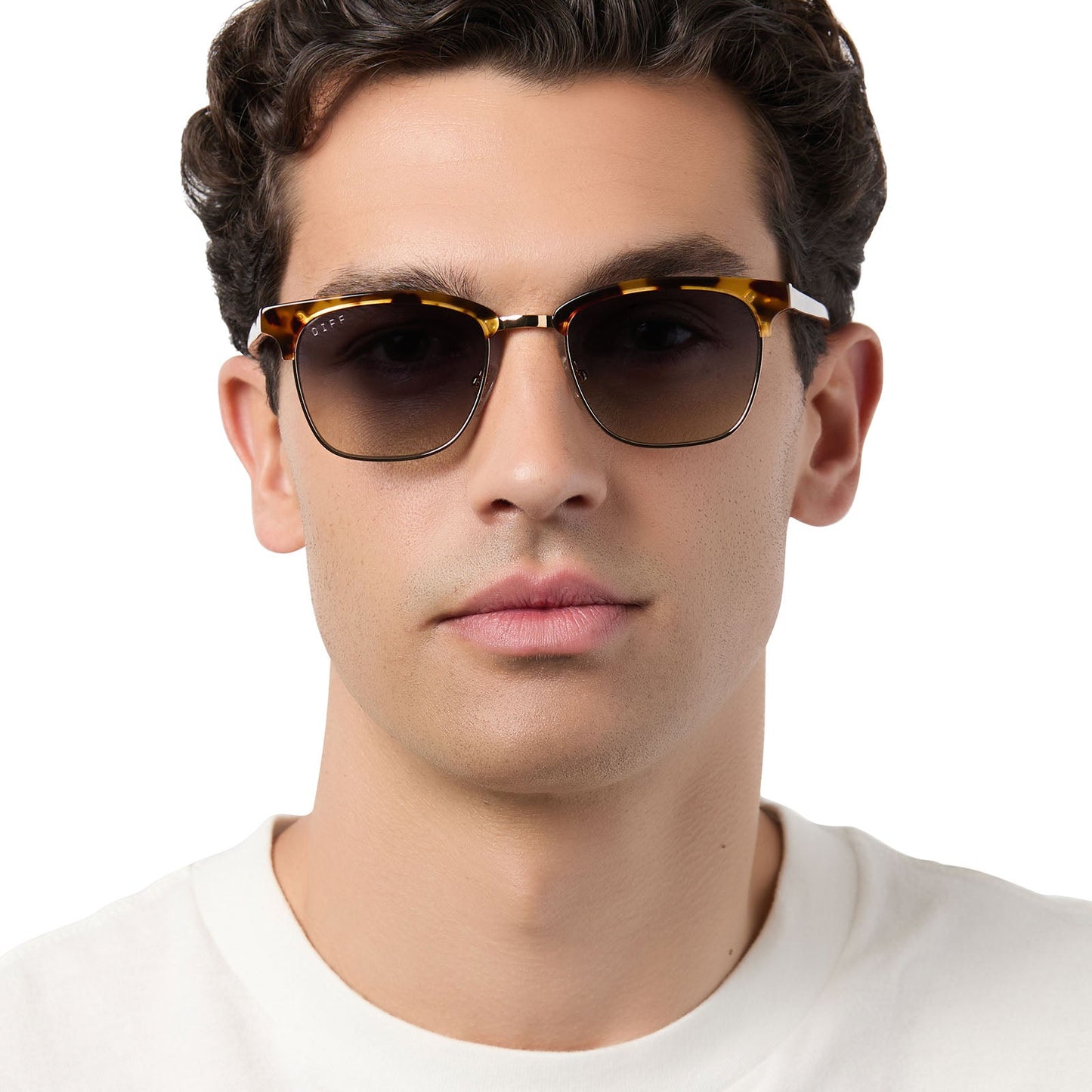 BIARRITZ - AMBER TORTOISE + BLUE GRADIENT POLARIZED SUNGLASSES