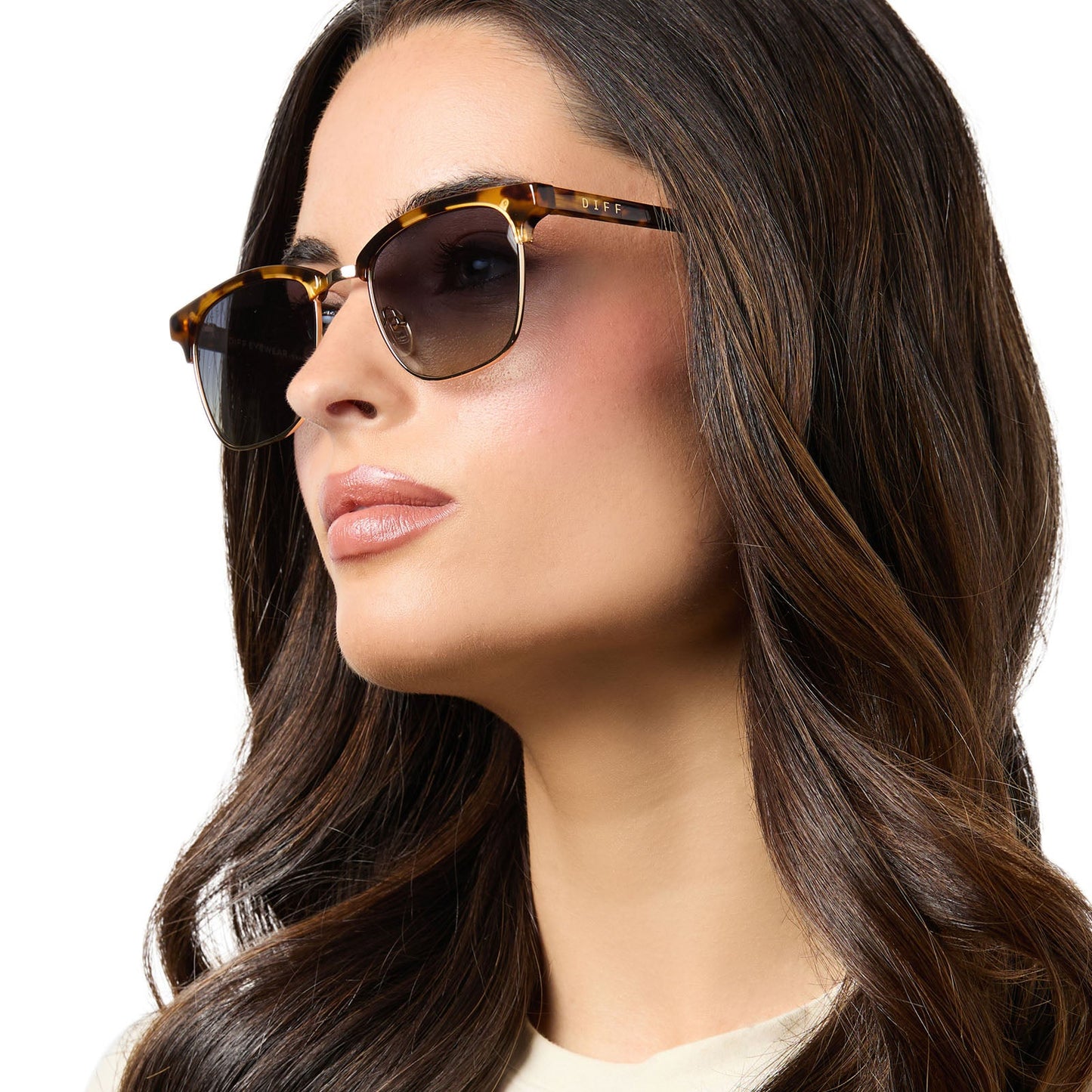 BIARRITZ - AMBER TORTOISE + BLUE GRADIENT POLARIZED SUNGLASSES