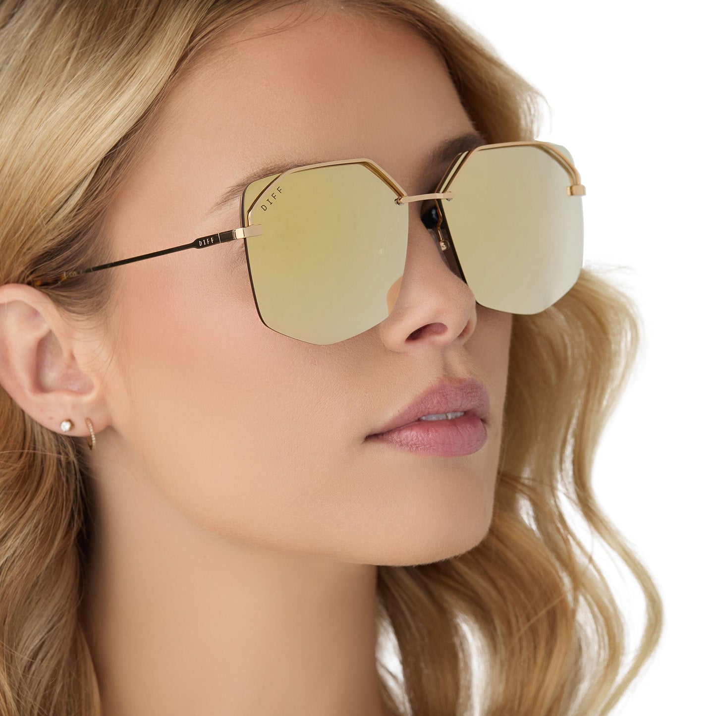 BREE - GOLD + BRILLIANT GOLD MIRROR + POLARIZED SUNGLASSES