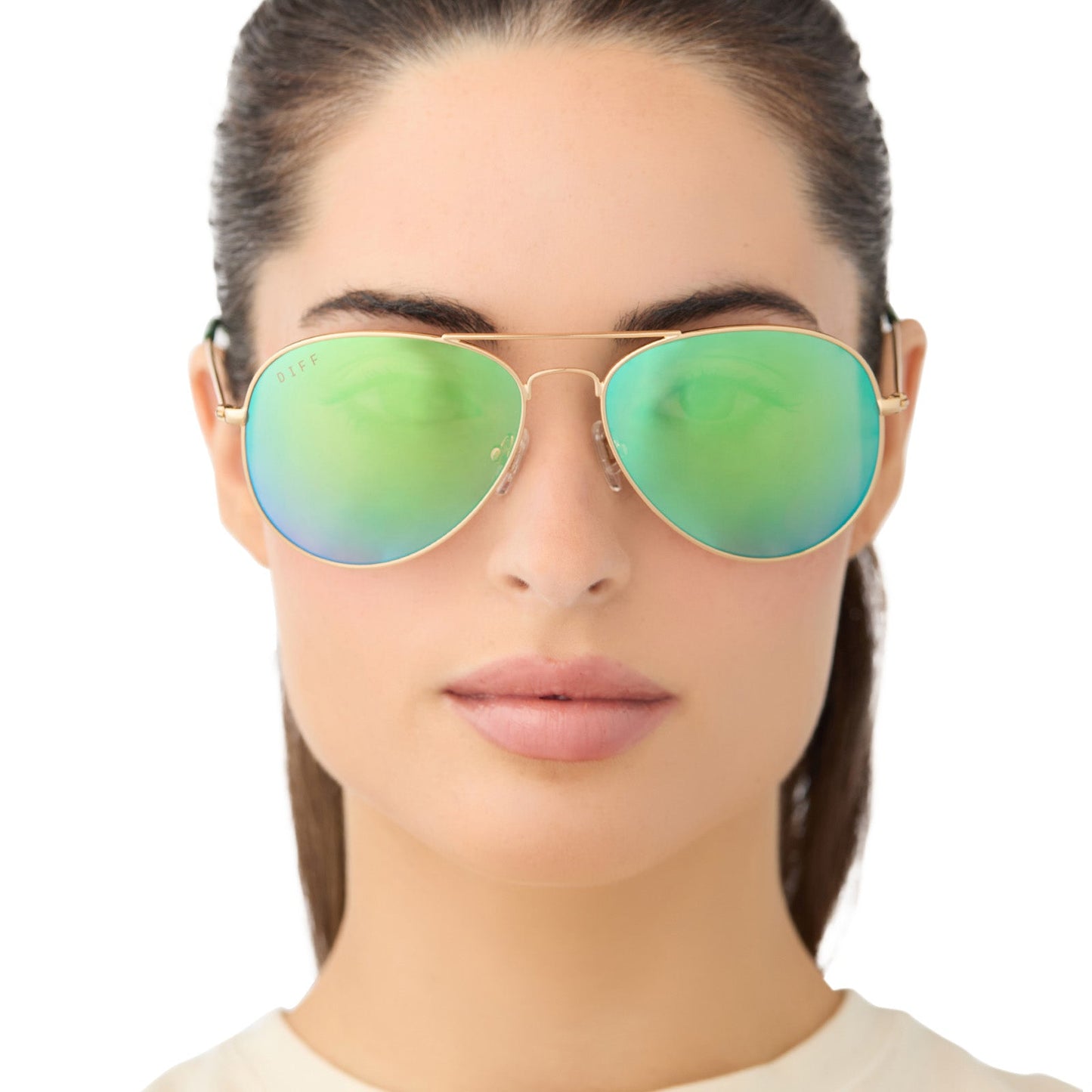 CRUZ - GOLD + GREEN MIRROR + POLARIZED SUNGLASSES