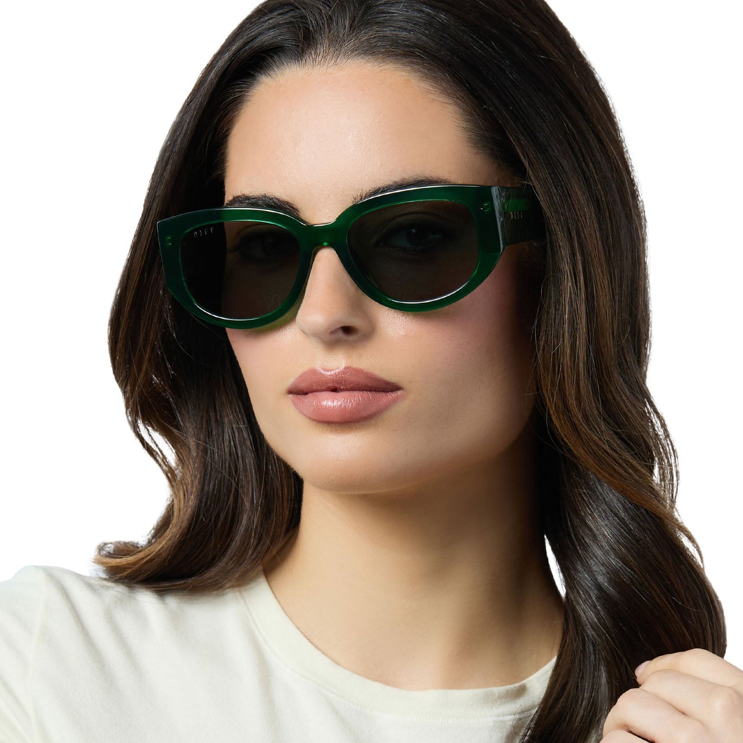 DREW - PALM GREEN CRYSTAL + GREY + POLARIZED SUNGLASSES