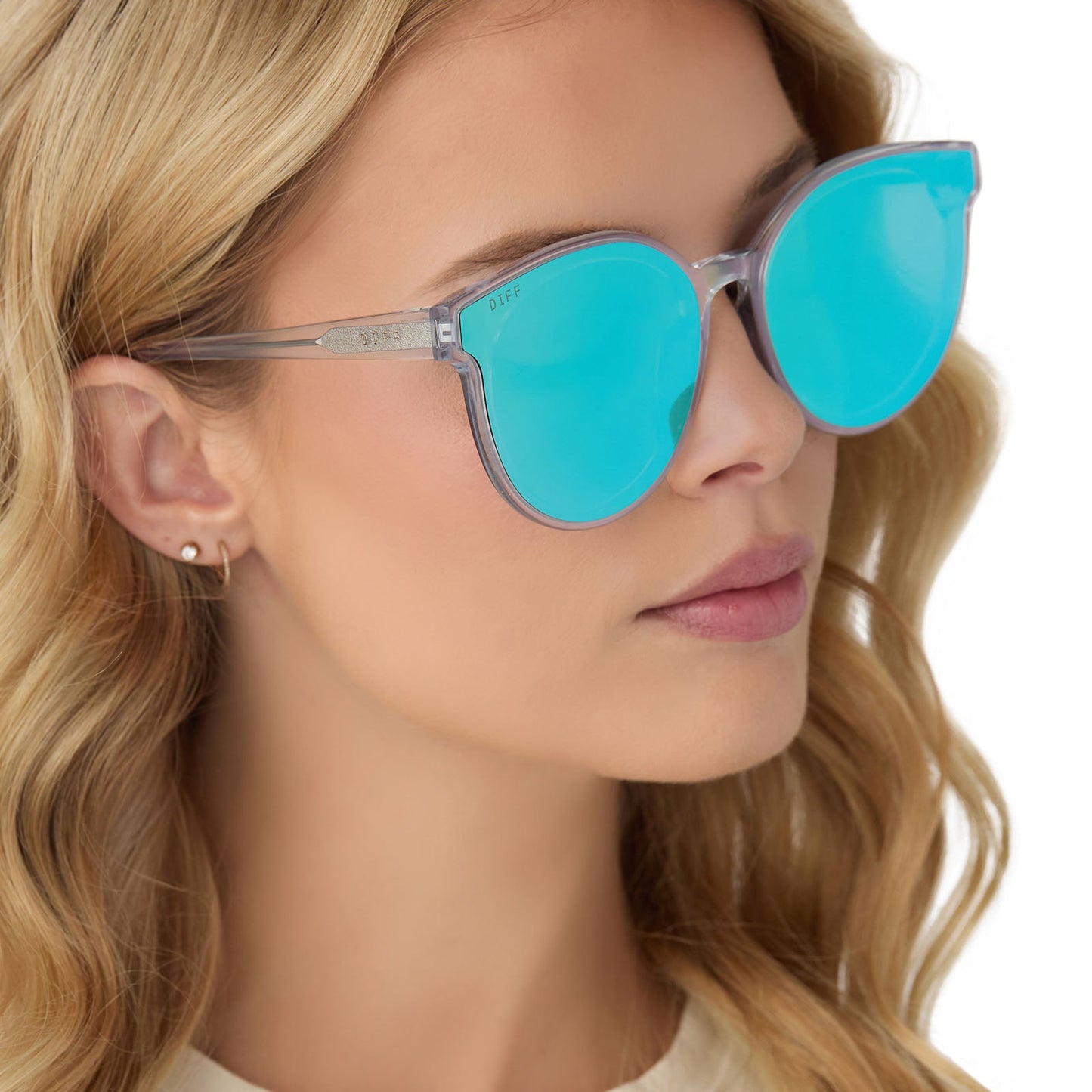 GEMMA - OPALESCENT TURQUOISE + TURQUOISE ICE MIRROR SUNGLASSES