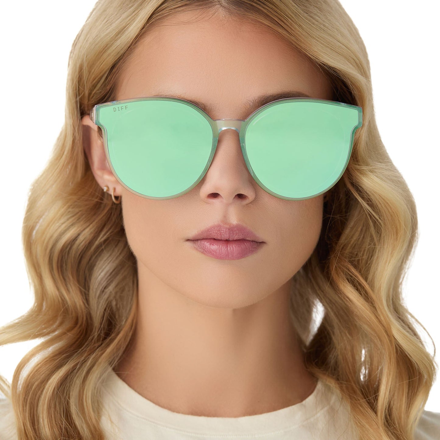 GEMMA - OPALESCENT TURQUOISE + TURQUOISE ICE MIRROR SUNGLASSES