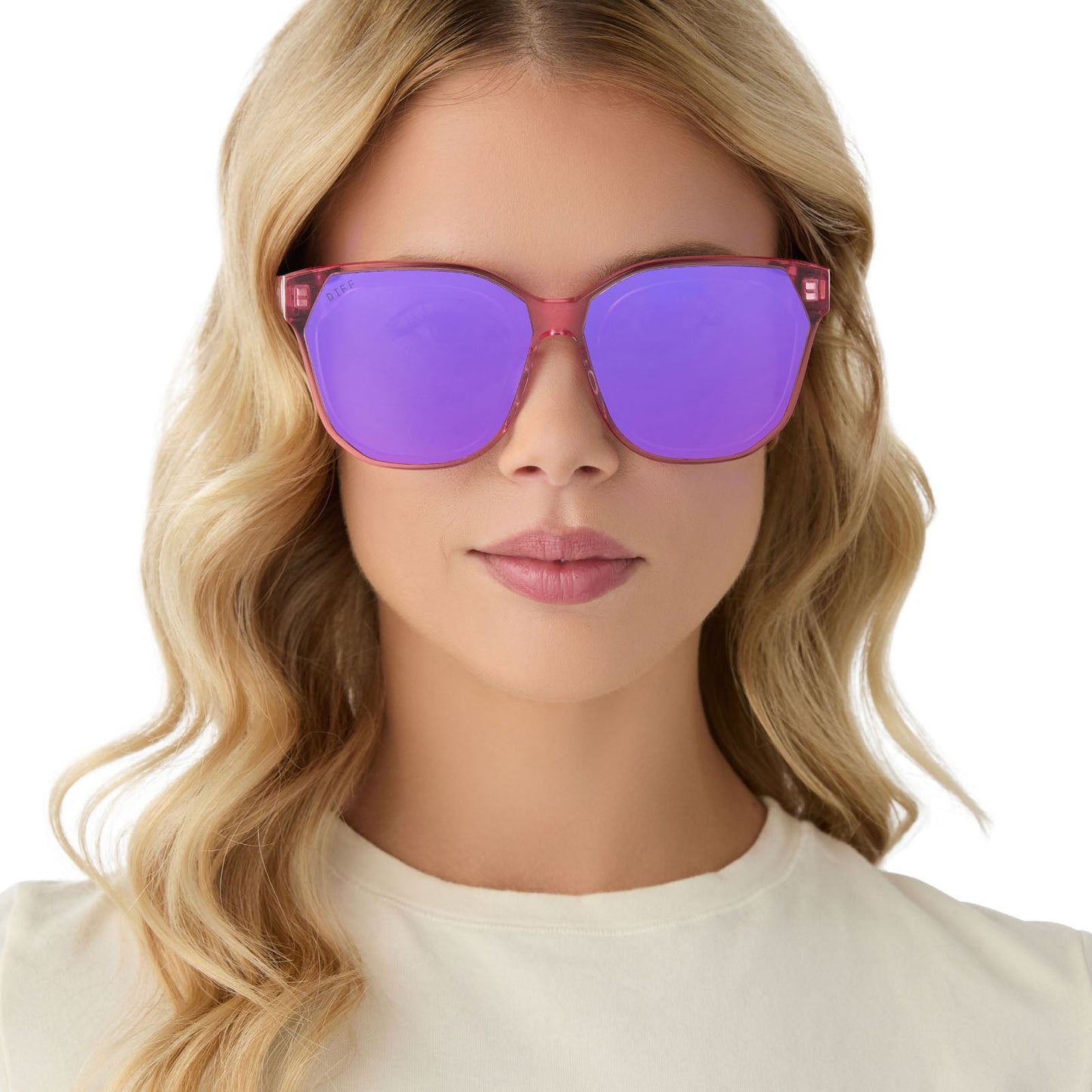 GIA - CANDY PINK CRYSTAL + PINK RUSH MIRROR SUNGLASSES