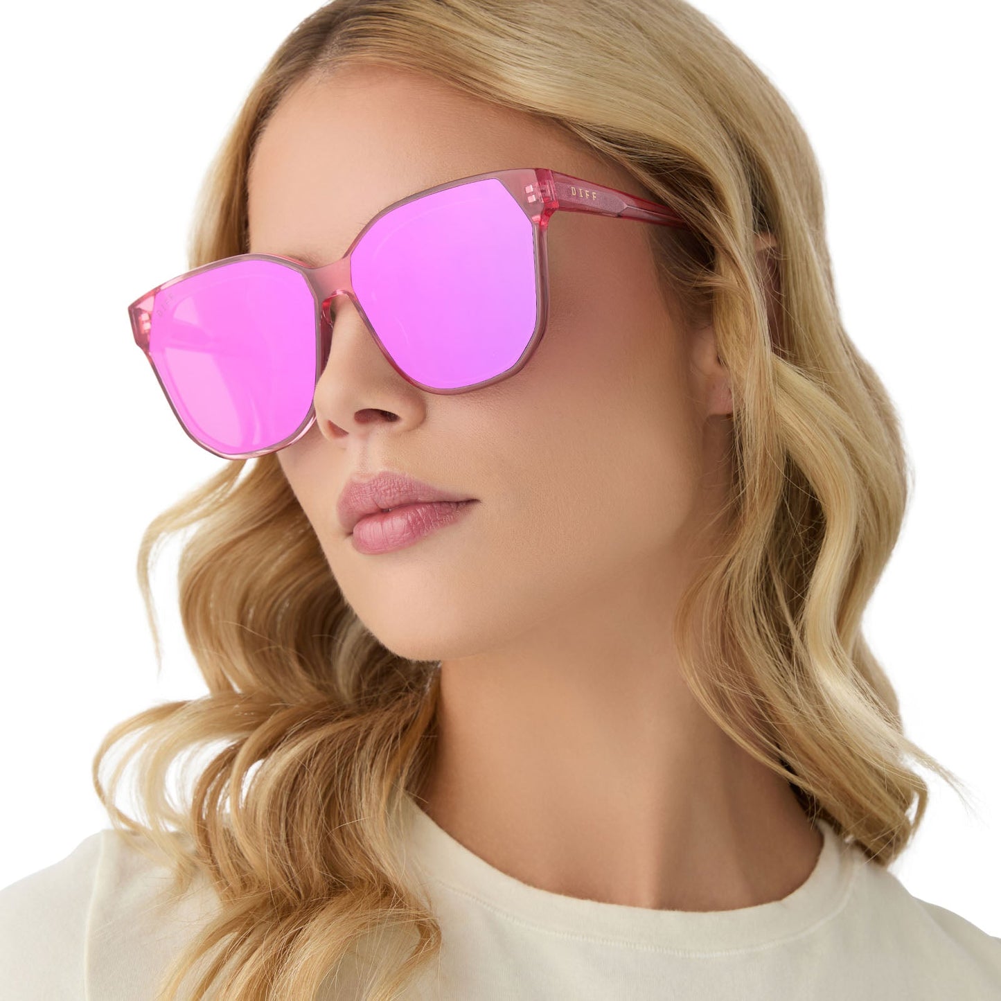 GIA - CANDY PINK CRYSTAL + PINK RUSH MIRROR SUNGLASSES