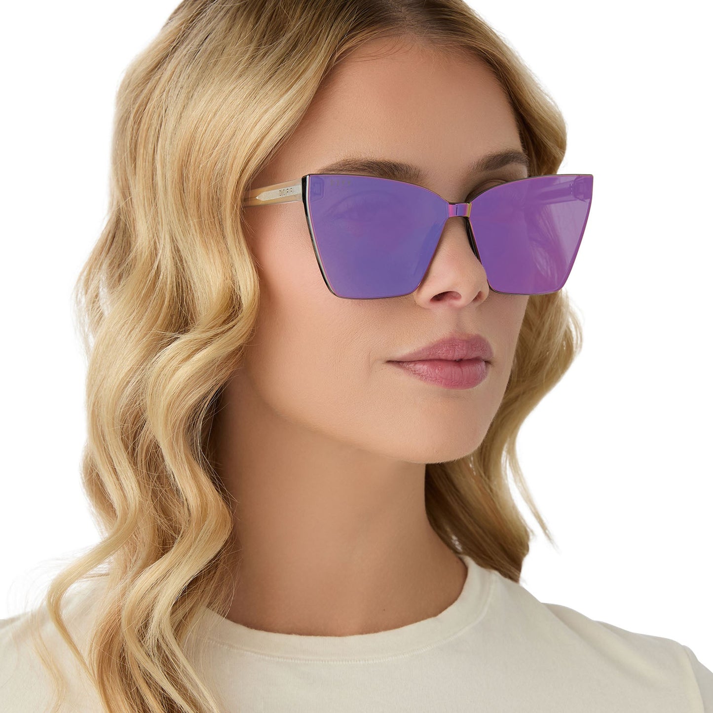 GOLDIE XS - OPALESCENT PINK + CHERRY BLOSSOM MIRROR SUNGLASSES